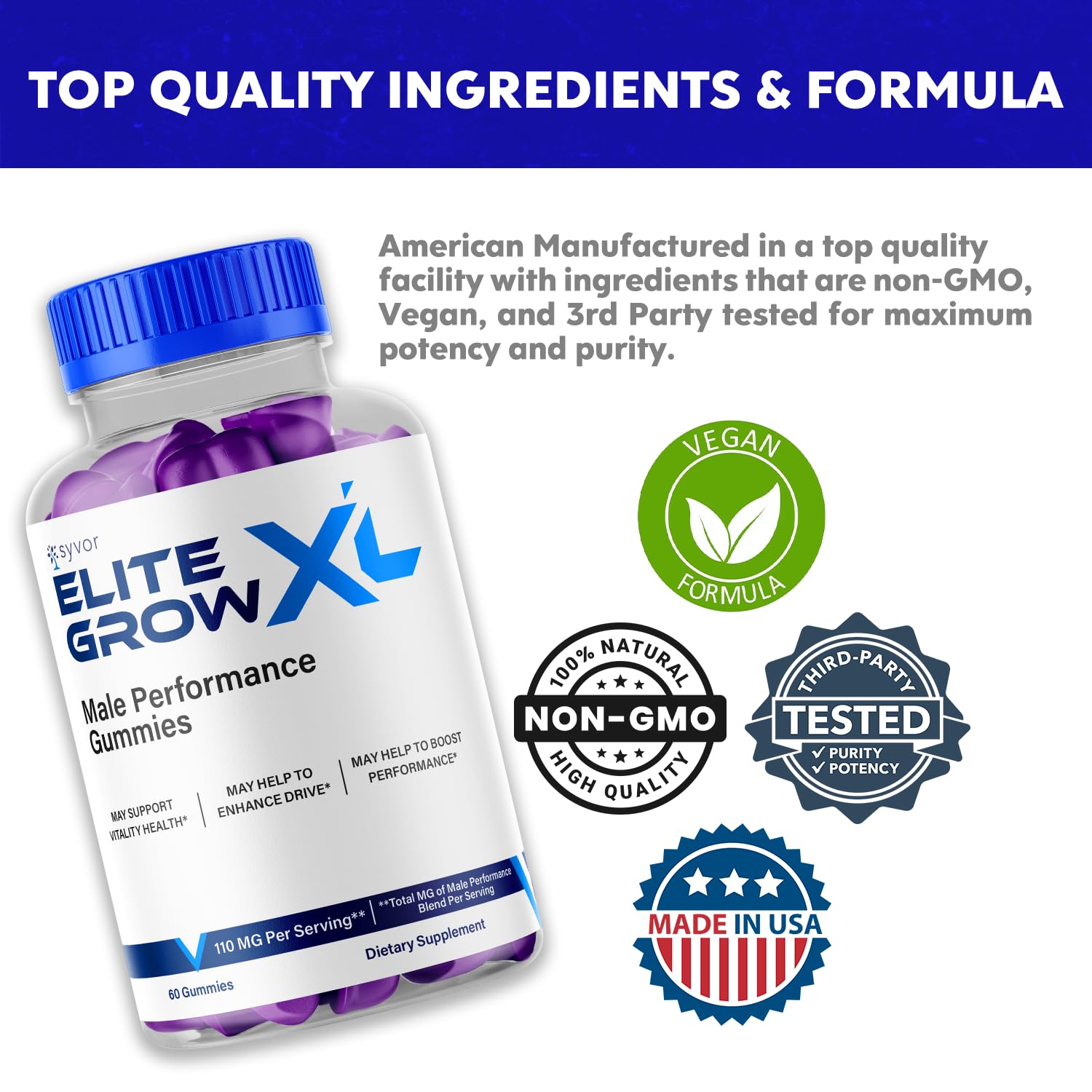 Elite Grow XL Gummies, Elite GrowXL Maximum Strength Gummy Supplement, Elite Grow X L All Natural Advanced Formula Gummys Chewable Vitamin EliteGrow Delicious Premium Once Daily Gummes (60 Gummies) Syvor buy supplements canada