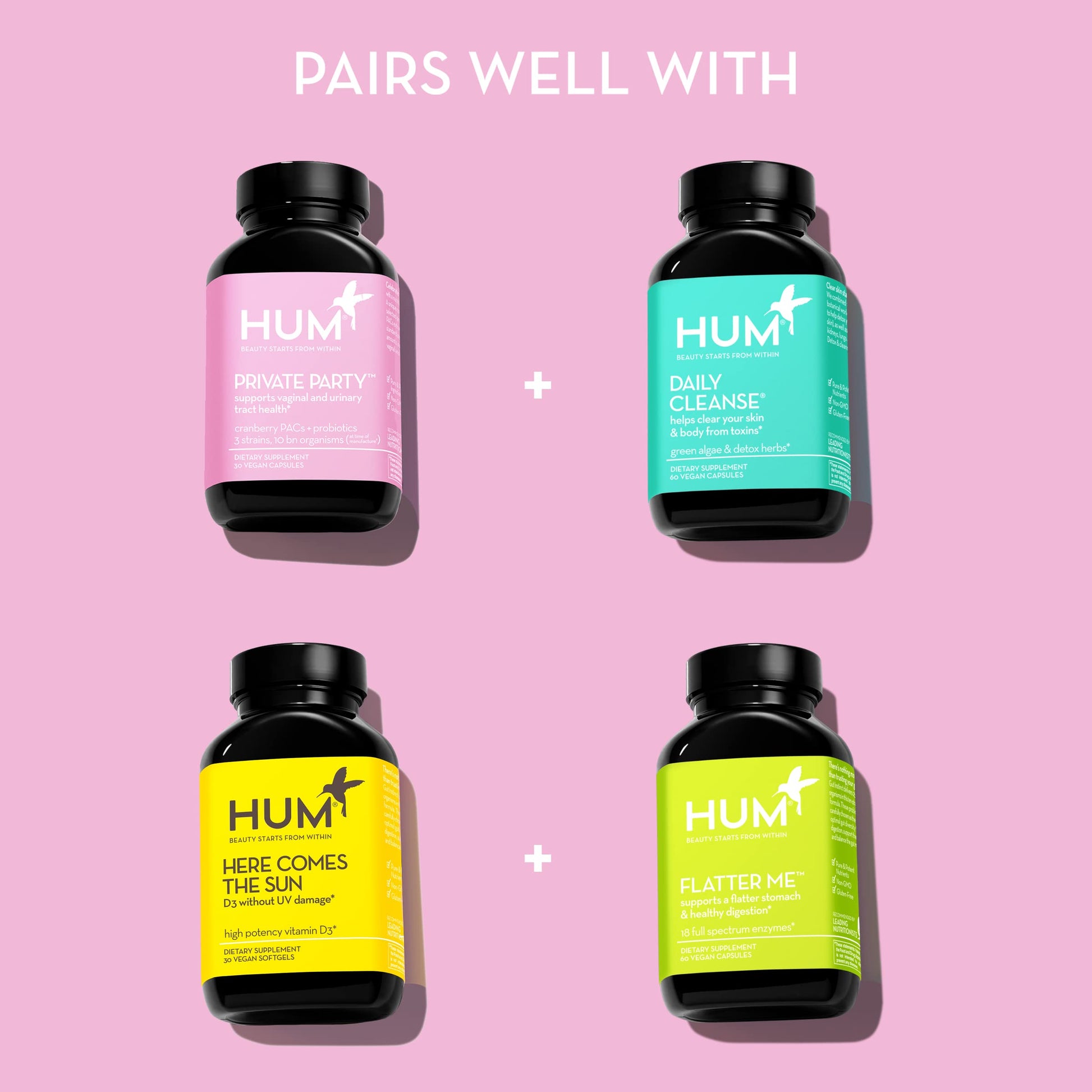 HUM Private Party Vaginal Probiotics for Women, pH Balance and Urinary Tract Support Vaginal Probiotic Supplement with Cranberry & Lactobacillus Blend, Women's Health Cranberry Pills, 90 Capsules HUM buy supplements canada