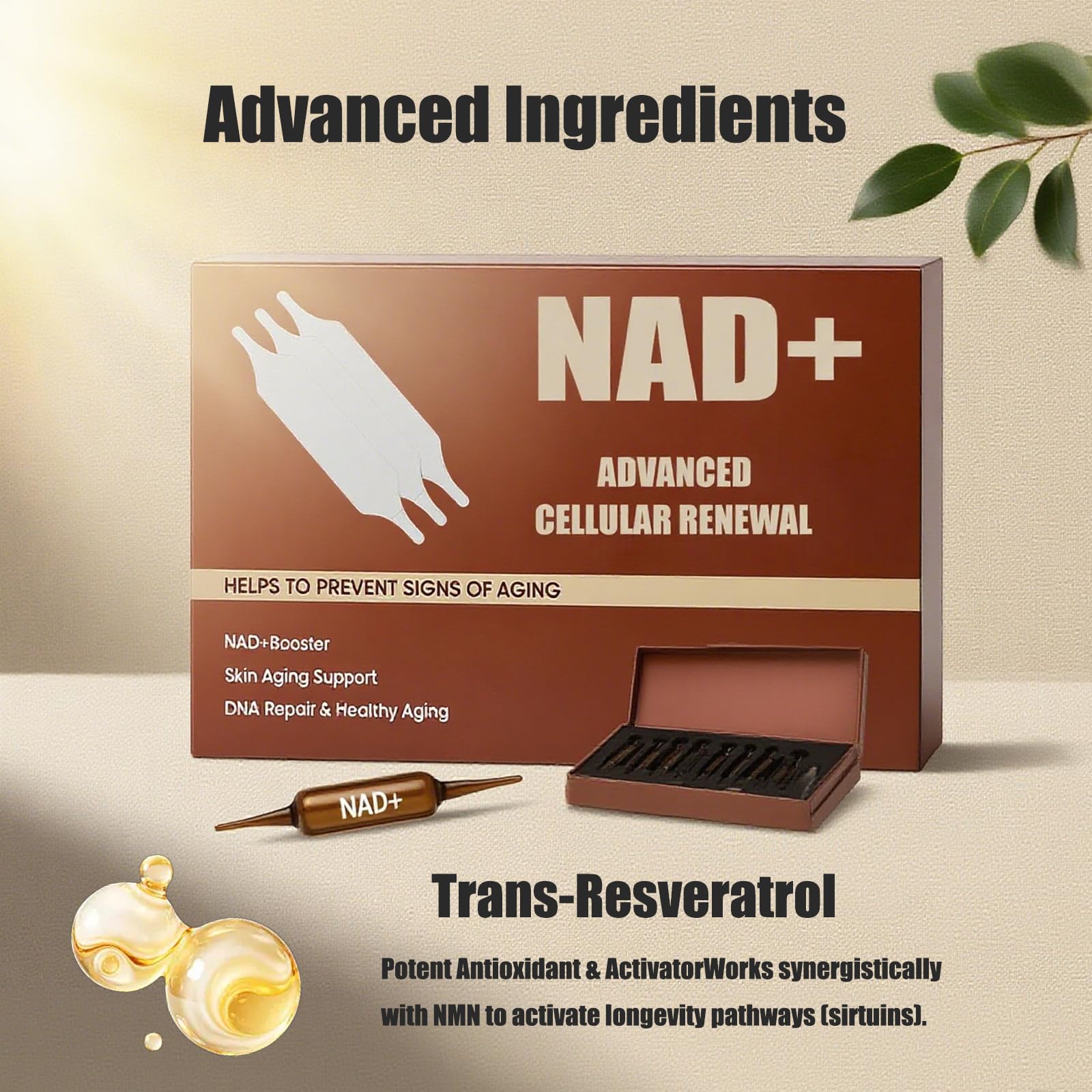 NAD+ Advanced Cellular Renewal Supplement 1200mg - Skin Anti-Aging & Energy Boost Support - 10 Vials CKPCKP buy supplements canada