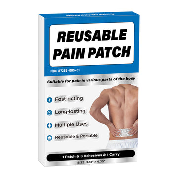 Teemofe Reusable Pain Patch, for Sore Muscle Relief - Pain Relief Patches for Back, Foot, Knee, Neck & More, Easy Adhesive Application, Fast Acting - Includes 1 Patch, 3 Adhesives&1 Carry Case-0327-1 Teemofe buy supplements canada