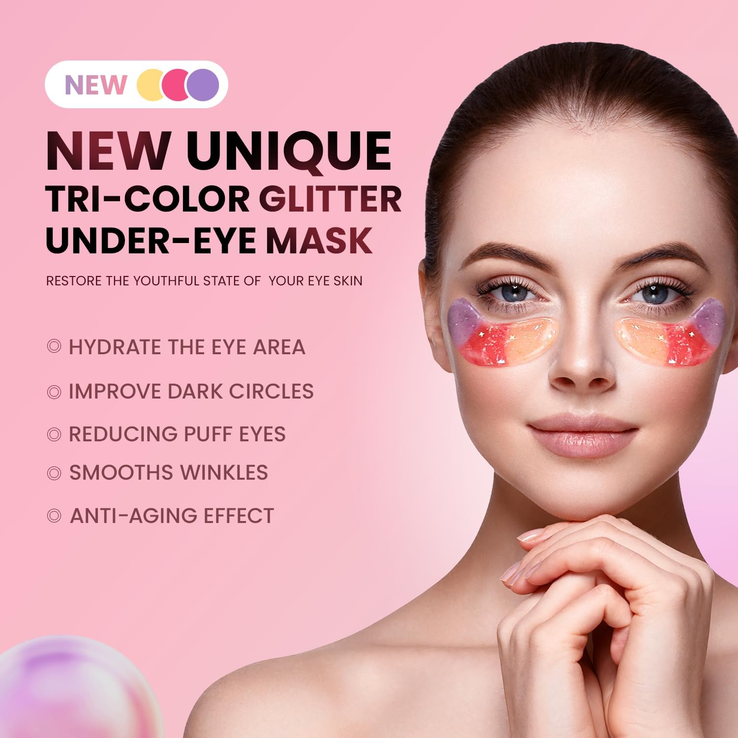 AILEORY Under Eye Patches (24 Pairs) - Tri-color Glitter Eye Gel Pads for Dark Circles, Puffy Eyes, Under eye Bags, Wrinkles AILEORY buy supplements canada