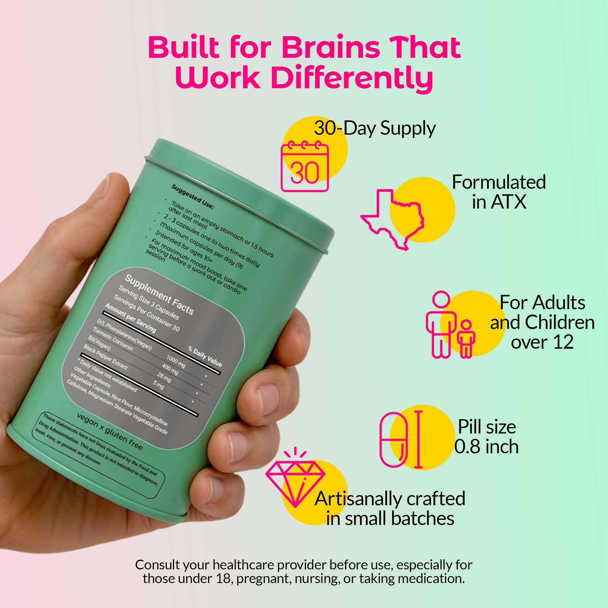 Wild Mind Mental Clarity Balanced Focus & Mood Support Supplement for Mental Wellness– 4-Ingredient Nootropic Brain Support for Calm & Energy – Vegan, 90 Capsules, 30-Day Supply Wild Mind buy supplements canada