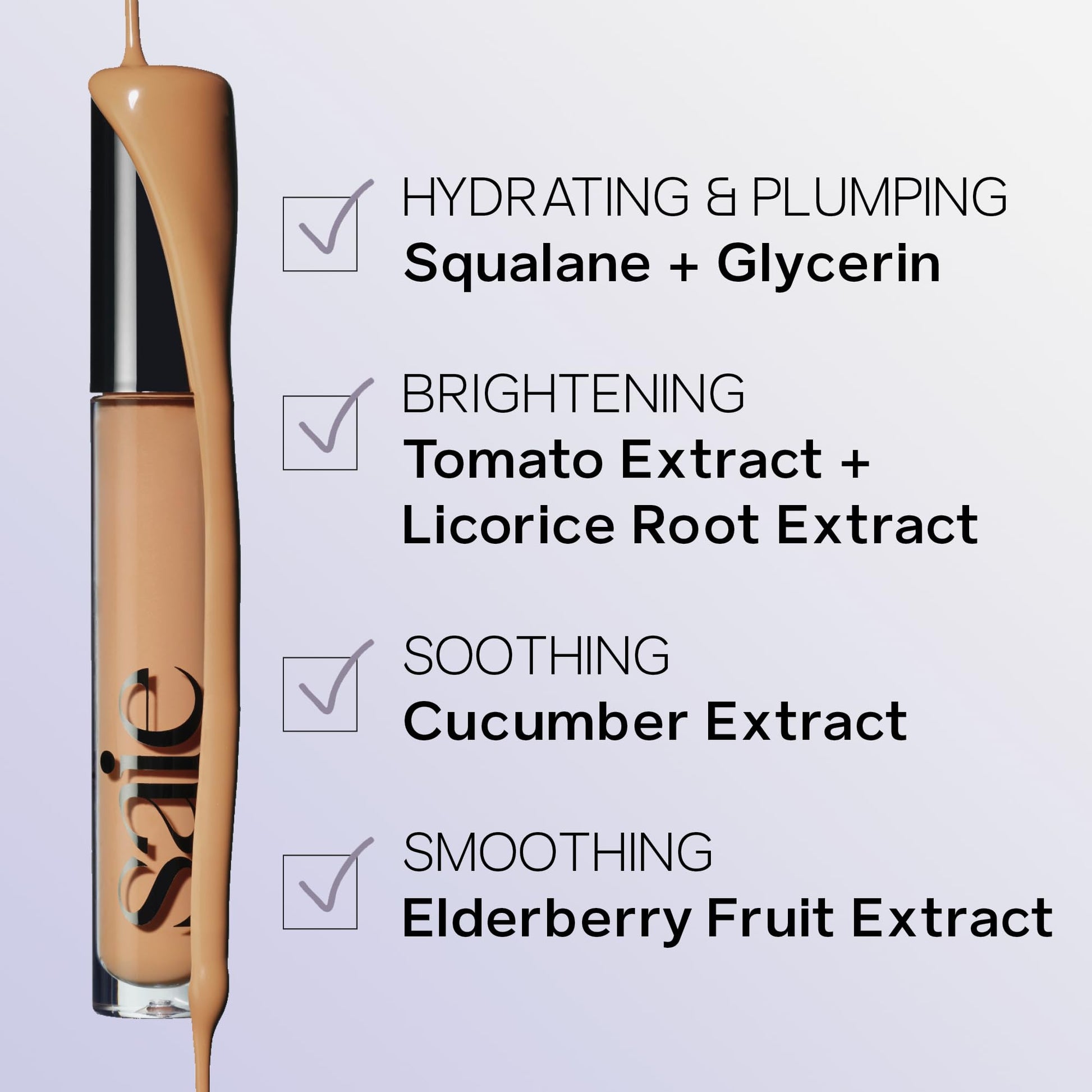 Saie Hydrabeam Under Eye Brightener - Sheer + Hydrating Concealer with Glycerin, Squalane + Cucumber Extract - Brightening Under Eye Concealer + Corrector for Even, Glowing Skin - Shade 6 (0.2 oz) Saie buy supplements canada