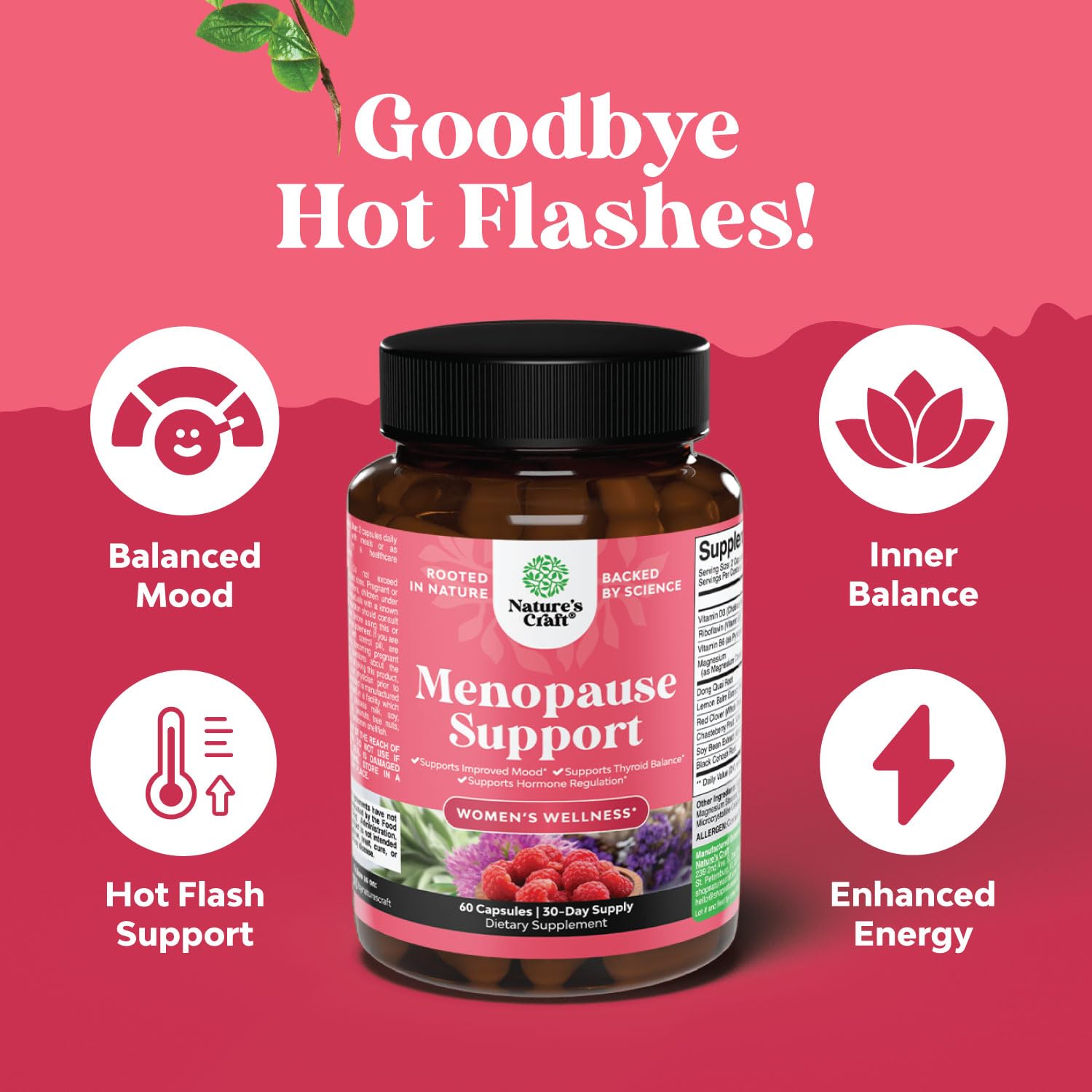 Complete Herbal Menopause Supplement for Women - Multibenefit Menopause Relief Hormone Balance Natures Craft buy supplements canada