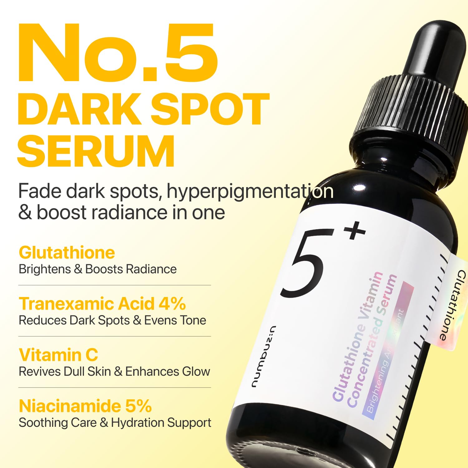 numbuzin No.5 Vitamin Concentrated Serum, Dark Spot Care, Glutathione & Vitamin Serum, Korean Skincare, Tranexamic Acid 4%, Niacinamide 5% numbuzin buy supplements canada
