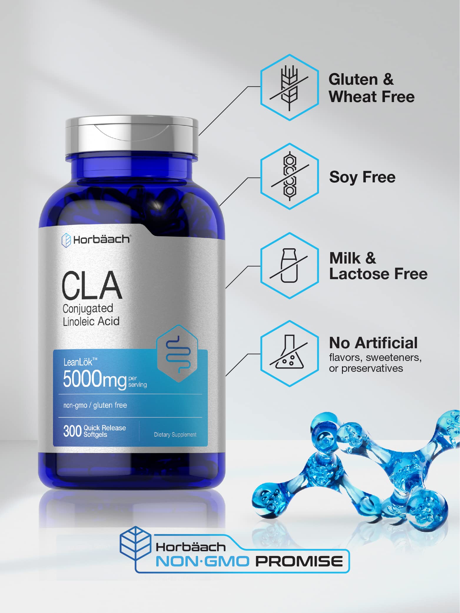 CLA Supplement | 300 Softgel Pills | Maximum Potency | Conjugated Lineolic Acid from Horbäach buy supplements canada