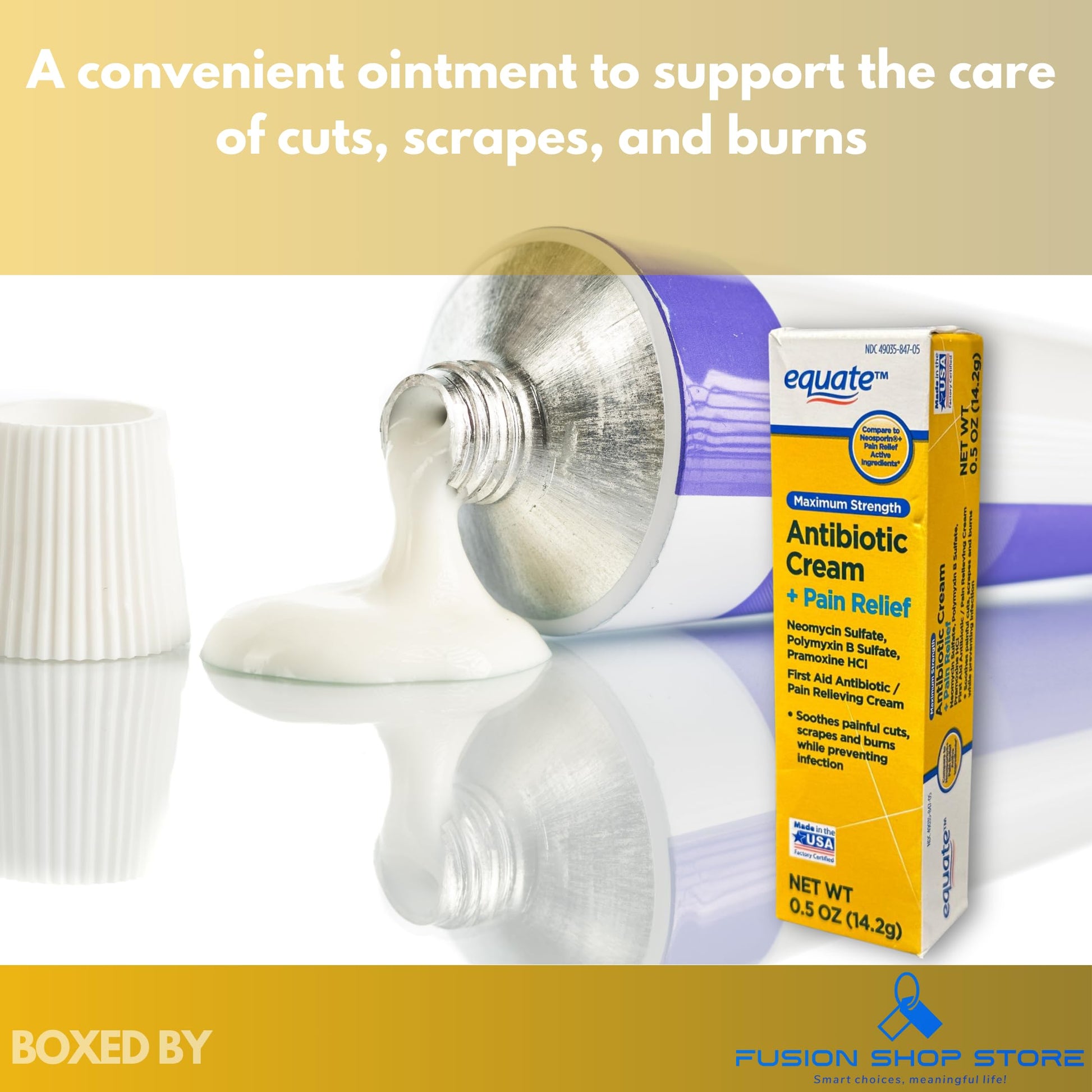 Triple Antibiotic Ointment- Maximum Strength with Topical Analgesic, 0.5 oz (Pack of 1), Boxed by Fusion Shop Store FUSION SHOP STORE Smart choices, meaningful life! buy supplements canada