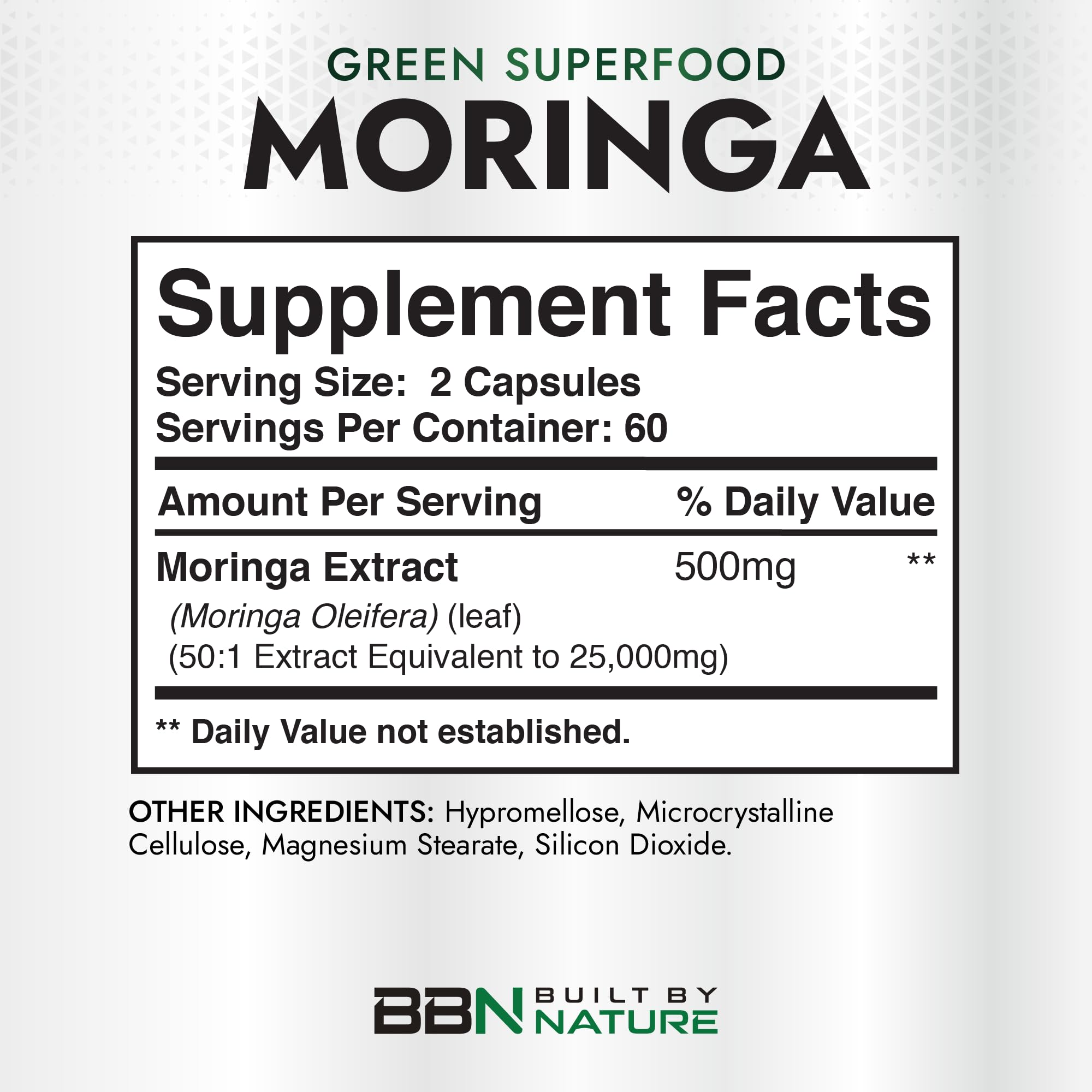 Built by Nature Moringa – 500mg Pure Moringa Leaf Extract 50:1 per Serving – High Potency Moringa Supplement – 120 Capsules Built by Nature buy supplements canada