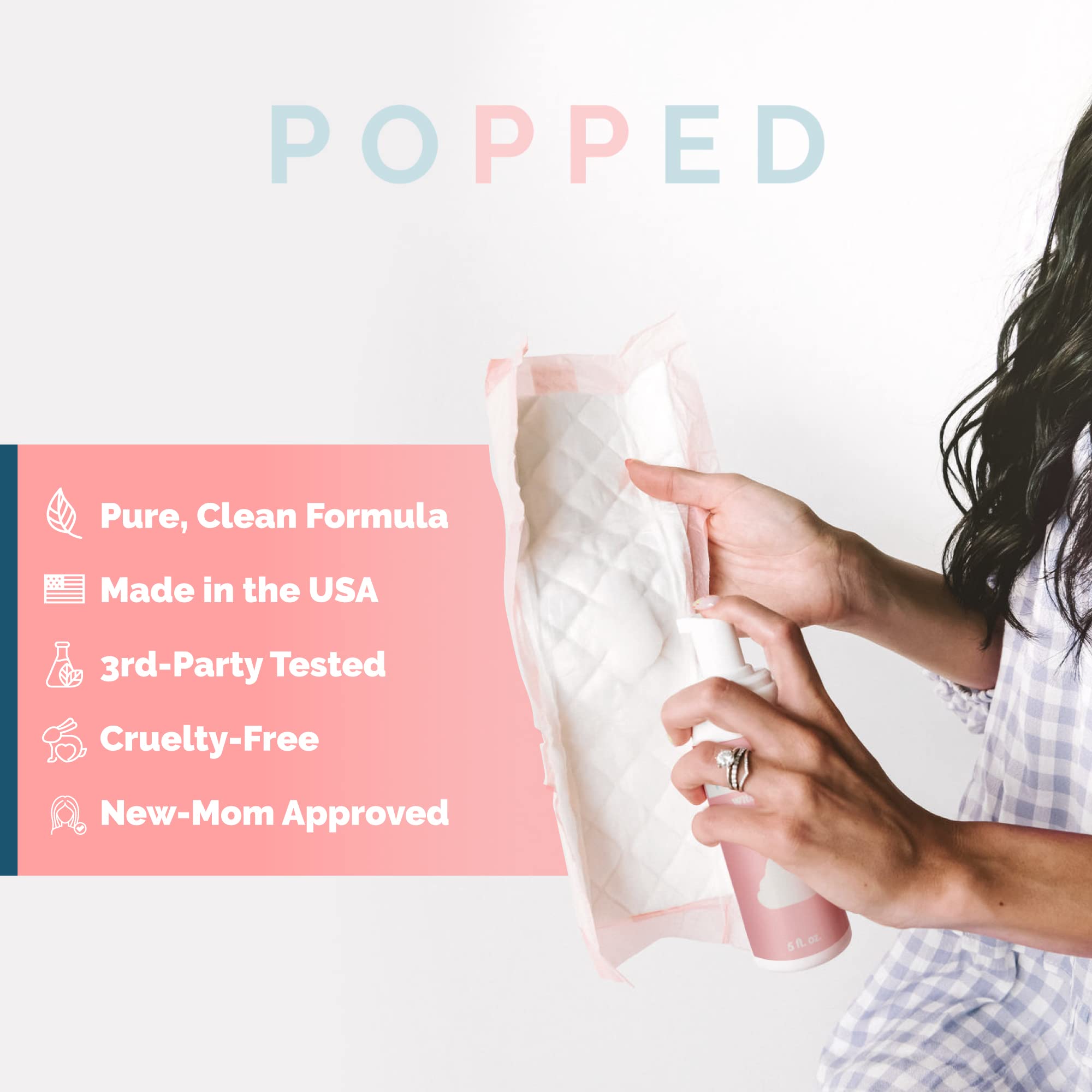 POPPED Witch Hazel Foam with Aloe (5 fl oz) | Perineal Healing Foam for Postpartum Care | Relieves Pain, Hemorrhoids, and Swelling After Birth | Postpartum Essential POPPED buy supplements canada