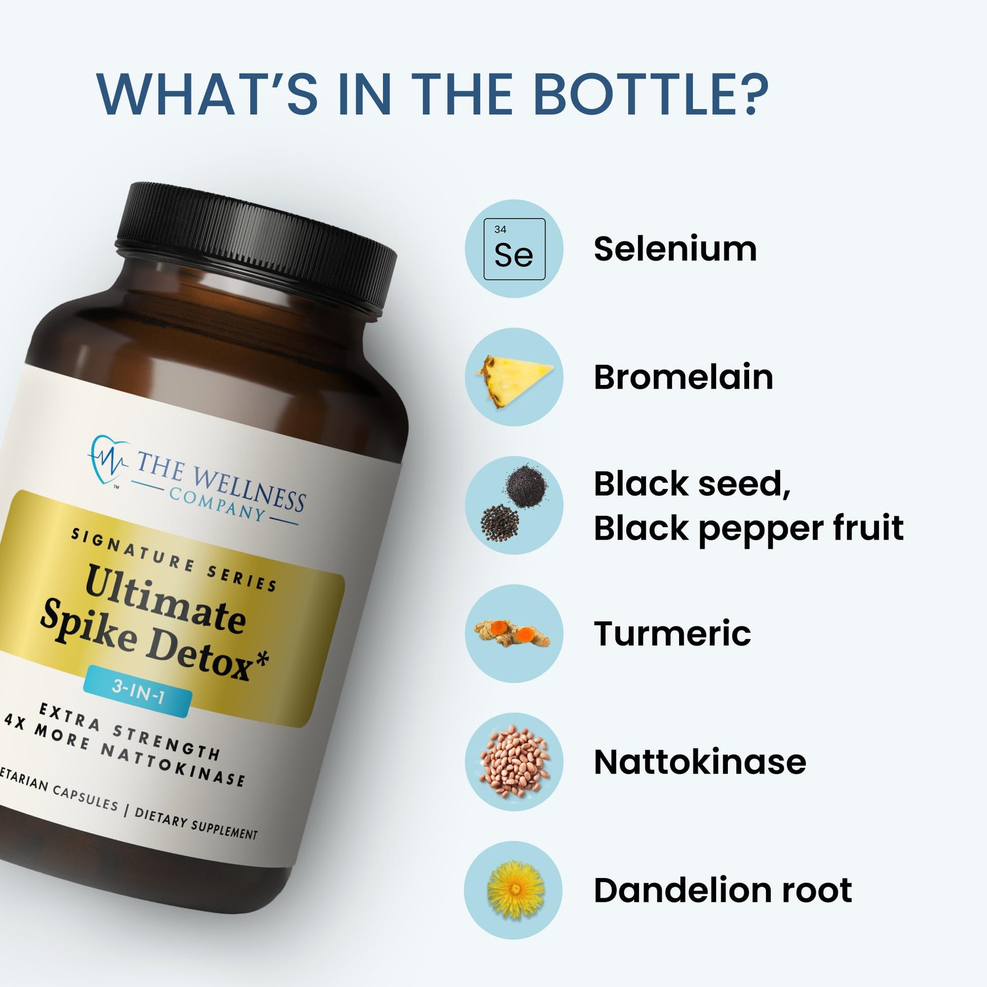 The Wellness Company Ultimate Spike Detox – Dr. McCullough Designed - 3-in-1 Nattokinase, Turmeric, & Bromelain Extra Strength The Wellness Company buy supplements canada