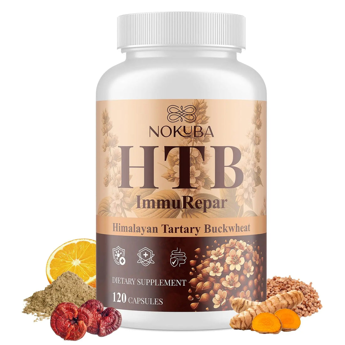 Nokuba Polyphenols Supplement for Immune Support | Himalayan Tartary Buckwheat Sourced | Polyphenol Superfood with Quercetin, Curcumin | Immune Booster, Antioxidant, Anti-inflammatory - 120 Capsules Nokuba buy supplements canada
