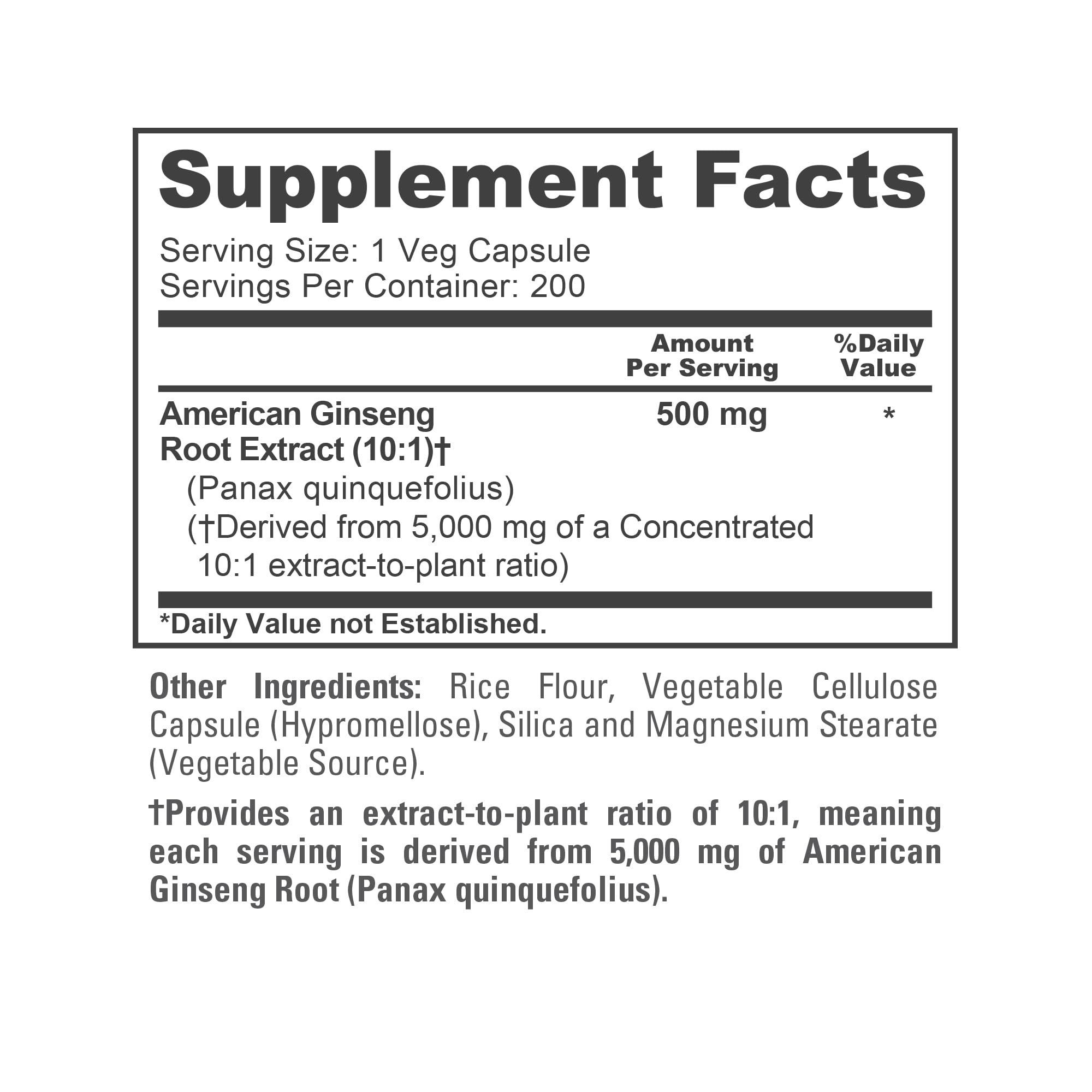 NusaPure American Ginseng 10:1 Extract, 500 mg Equivalent to 5000mg - 200 Veggie Capsules (Vegetarian, Non-GMO, Vegan) NusaPure buy supplements canada
