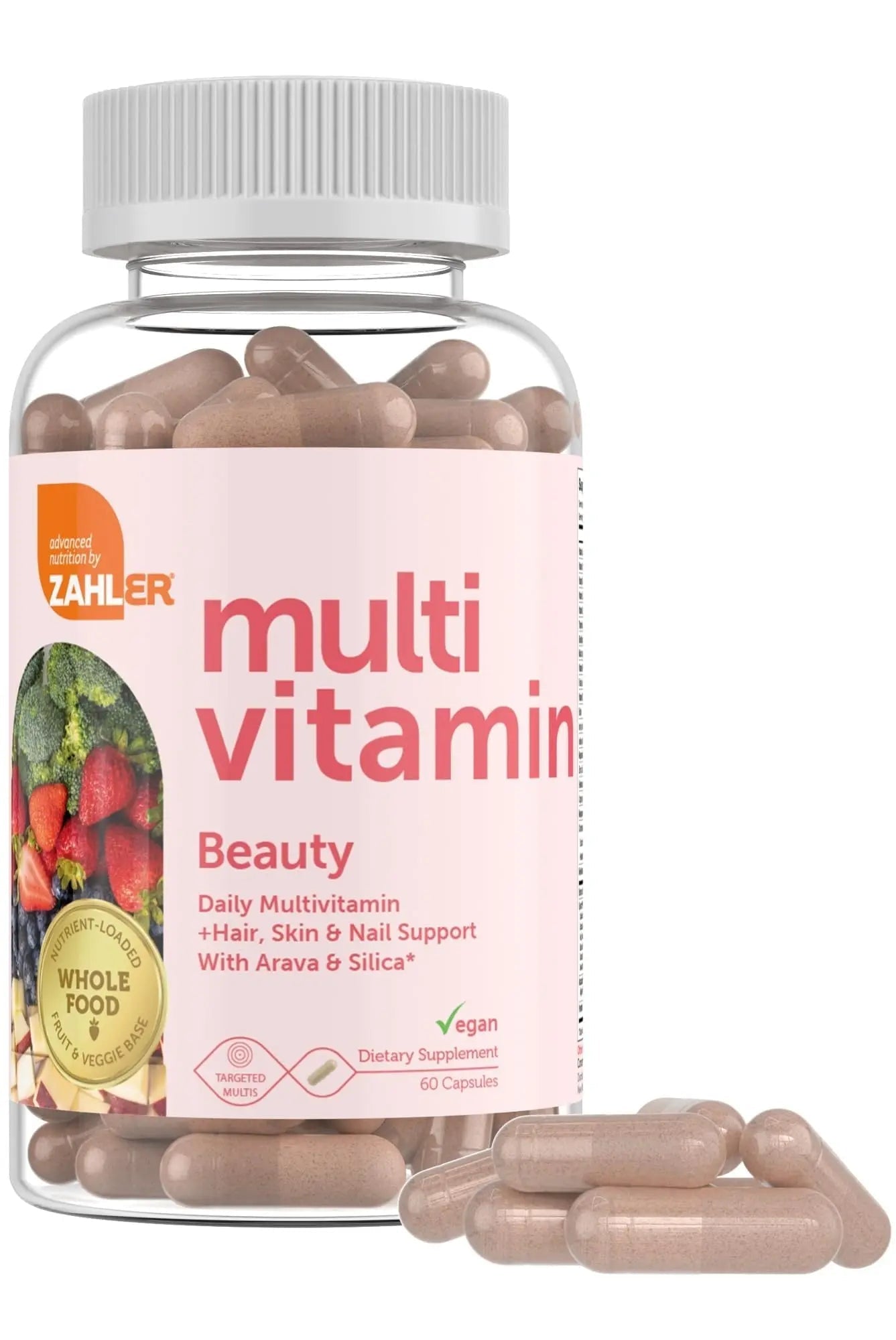 Zahler Multivitamin Beauty + Skin Hair and Nails Support, Multivitamin for Women and Men with Iron, Certified Kosher, 60 Capsules Zahler buy supplements canada