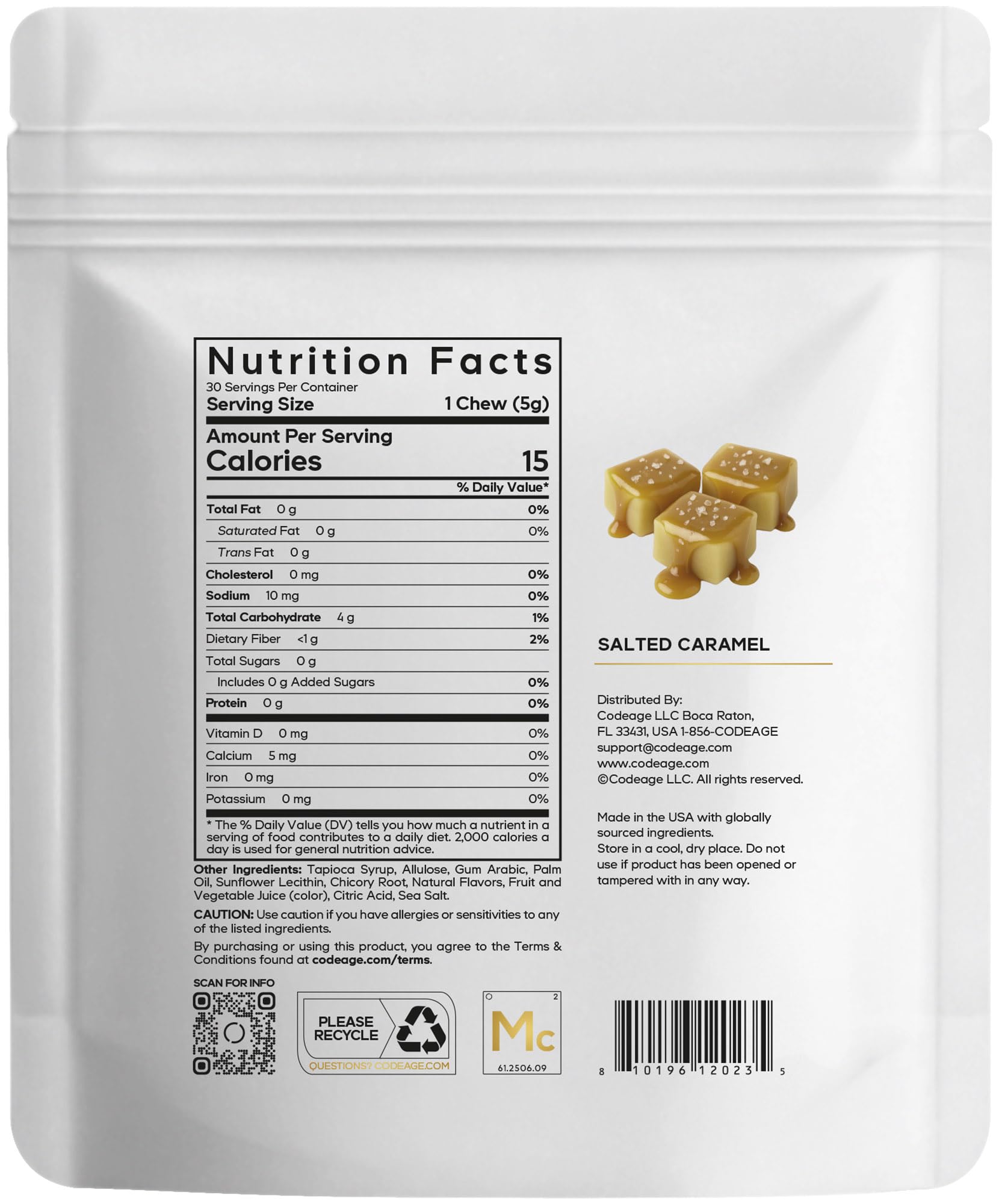 Codeage Miracle Candy Sugar-Free Candies, Salted Caramel Flavor Soft Chews – Allulose, Prebiotic Fiber – Low-Calorie Wonderchews – 0g Sugar Soft Chews - 30 Count Codeage buy supplements canada