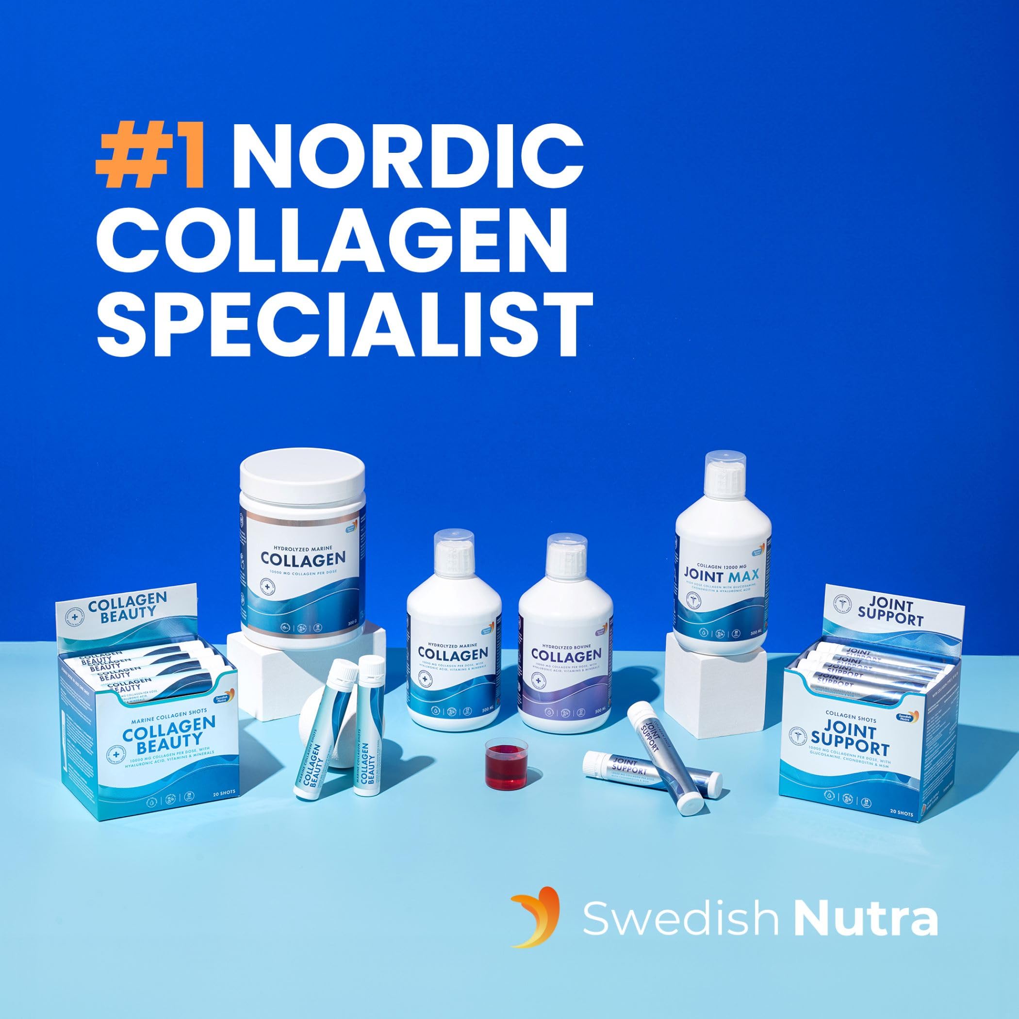 Swedish Nutra 10,000 mg Hydrolyzed Marine Collagen Liquid Supplement - 500 ml, 20 Day Supply | Hyaluronic Acid, Biotin & Vitamin C for Healthy Hair, Skin, Nails & Joints | For Men & Women | Sugar-Free Swedish Nutra buy supplements canada