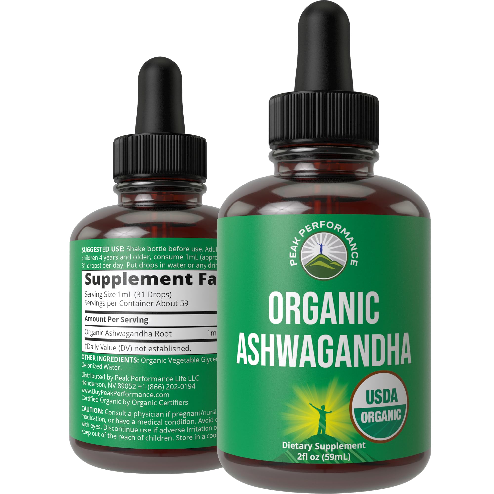 Ashwagandha Liquid Drops. USDA Organic Vegan Supplement. Extra Strength Ashwagandha Root Extract for Women, Men, Kids. with Adaptogens. Zero Sugar, Organic, Gluten Free Tincture Supplements. Peak Performance buy supplements canada
