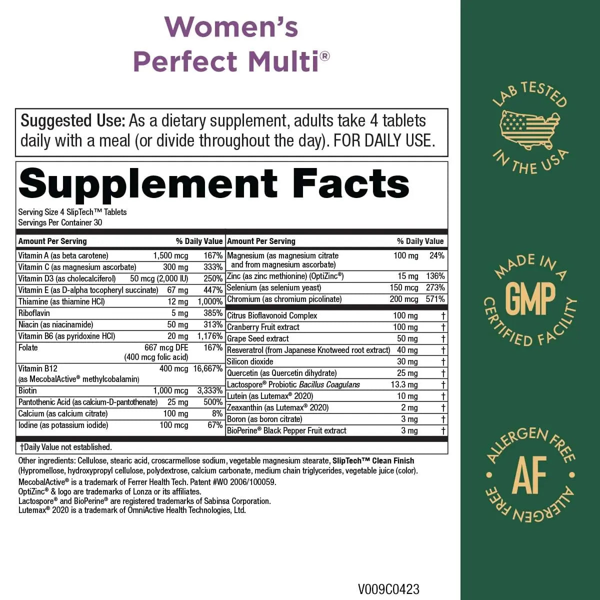 Purity Products Women’s Perfect Multi Balanced Multivitamin - Supports Urinary Tract Health, Immune, Bone + Muscle, Hair, Skin, Nails Purity Products buy supplements canada