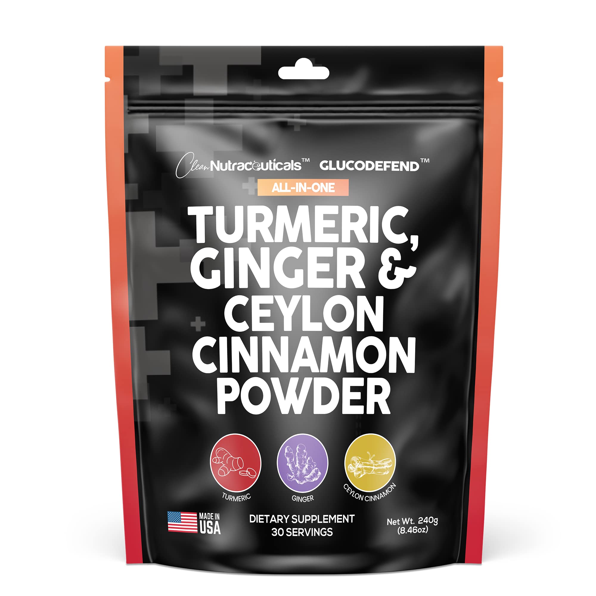 3in1 Turmeric Curcumin Ginger Root & Ceylon Cinnamon Powder Suppleme Clean Nutraceuticals buy supplements canada