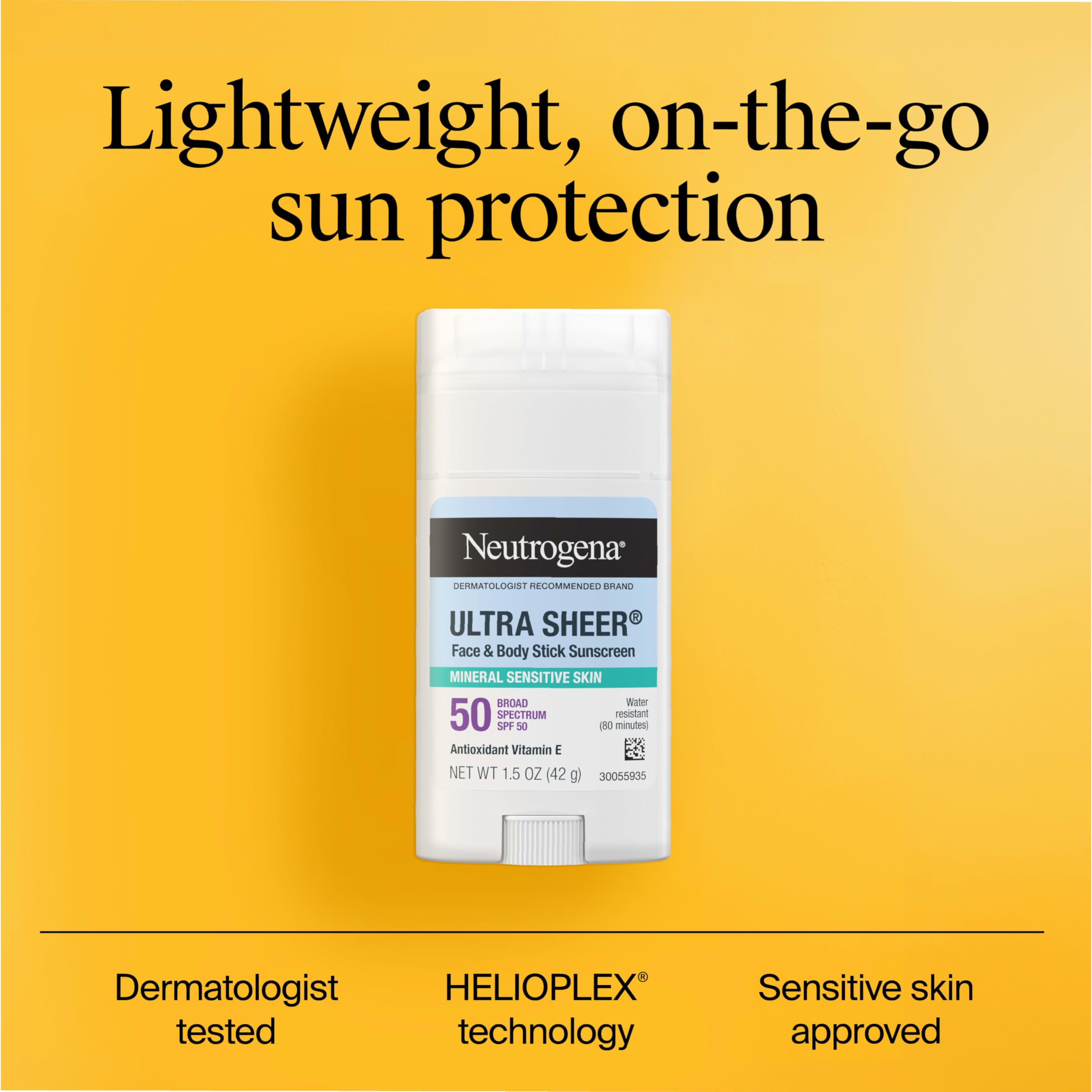 Neutrogena Ultra Sheer Dry Touch SPF 50 Mineral Sunscreen Stick for Sensitive Skin, Zinc Oxide, Body & Face Sunscreen Neutrogena buy supplements canada