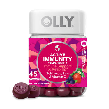 OLLY Immunity Gummy, Immune Support, Elderberry, Zinc, Vitamin C, Supplement, Berry Flavor, 15 Day Supply - 45 Count OLLY buy supplements canada