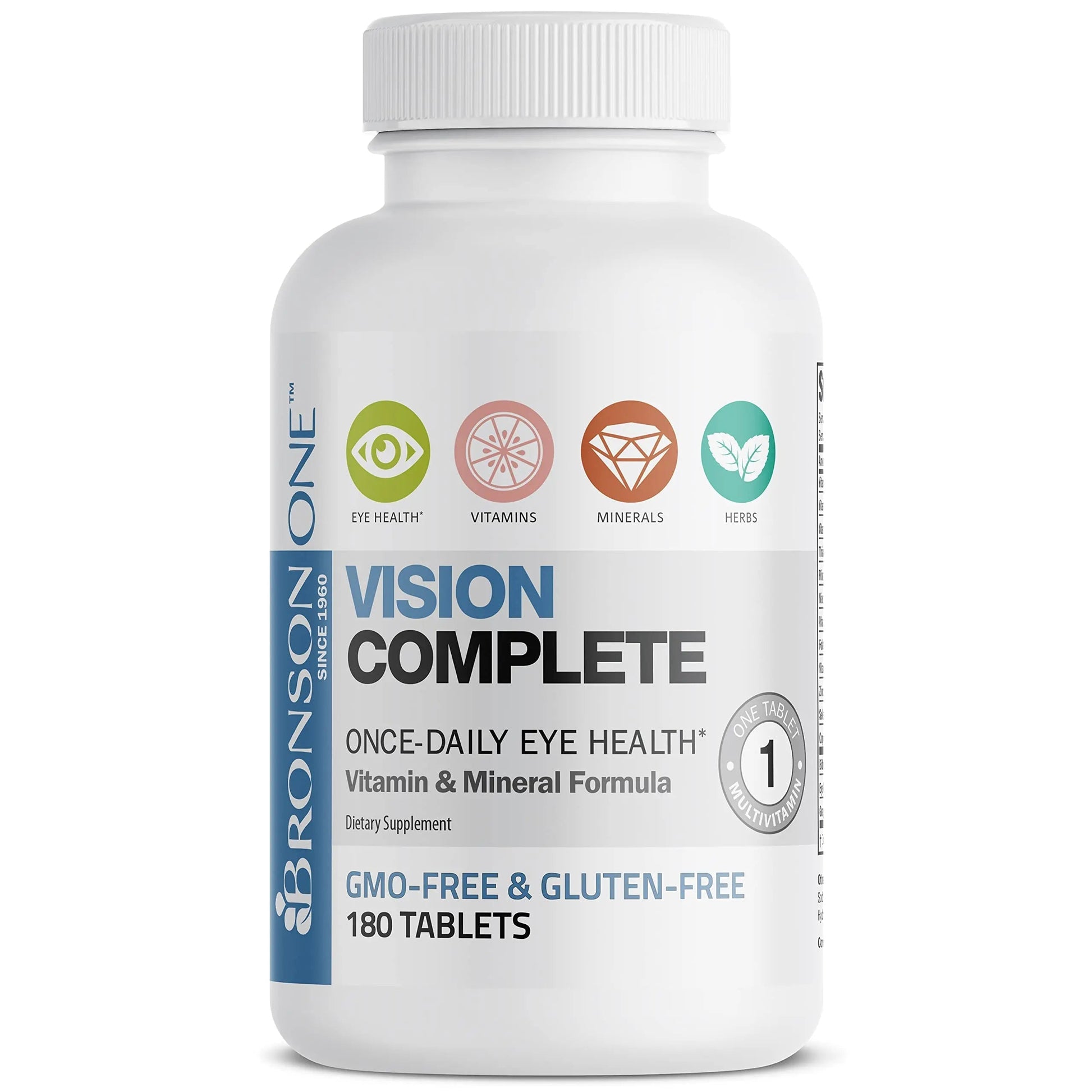 Bronson ONE Daily Vision Complete Eye Health Support Multivitamin Multimineral Supplement Formula, 180 Tablets Bronson buy supplements canada