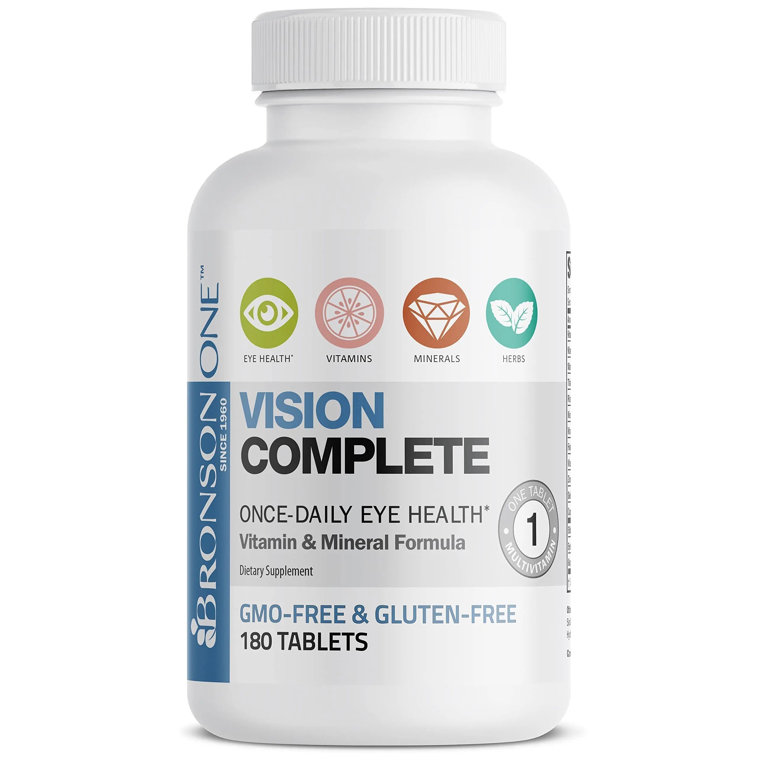 Bronson ONE Daily Vision Complete Eye Health Support Multivitamin Multimineral Supplement Formula, 180 Tablets Bronson buy supplements canada
