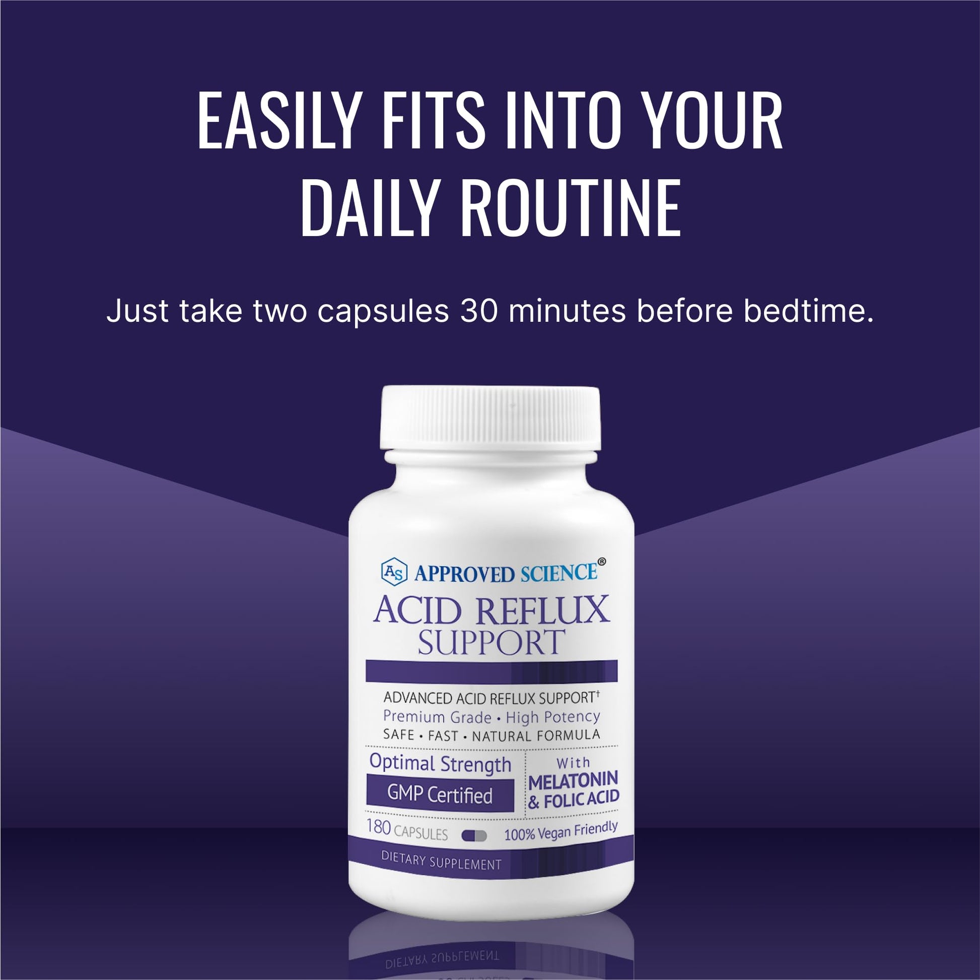 Approved Science® Acid Reflux Support - with Melatonin, Marshmallow Root, L-Taurine -180 Capsules - Vegan Approved Science buy supplements canada