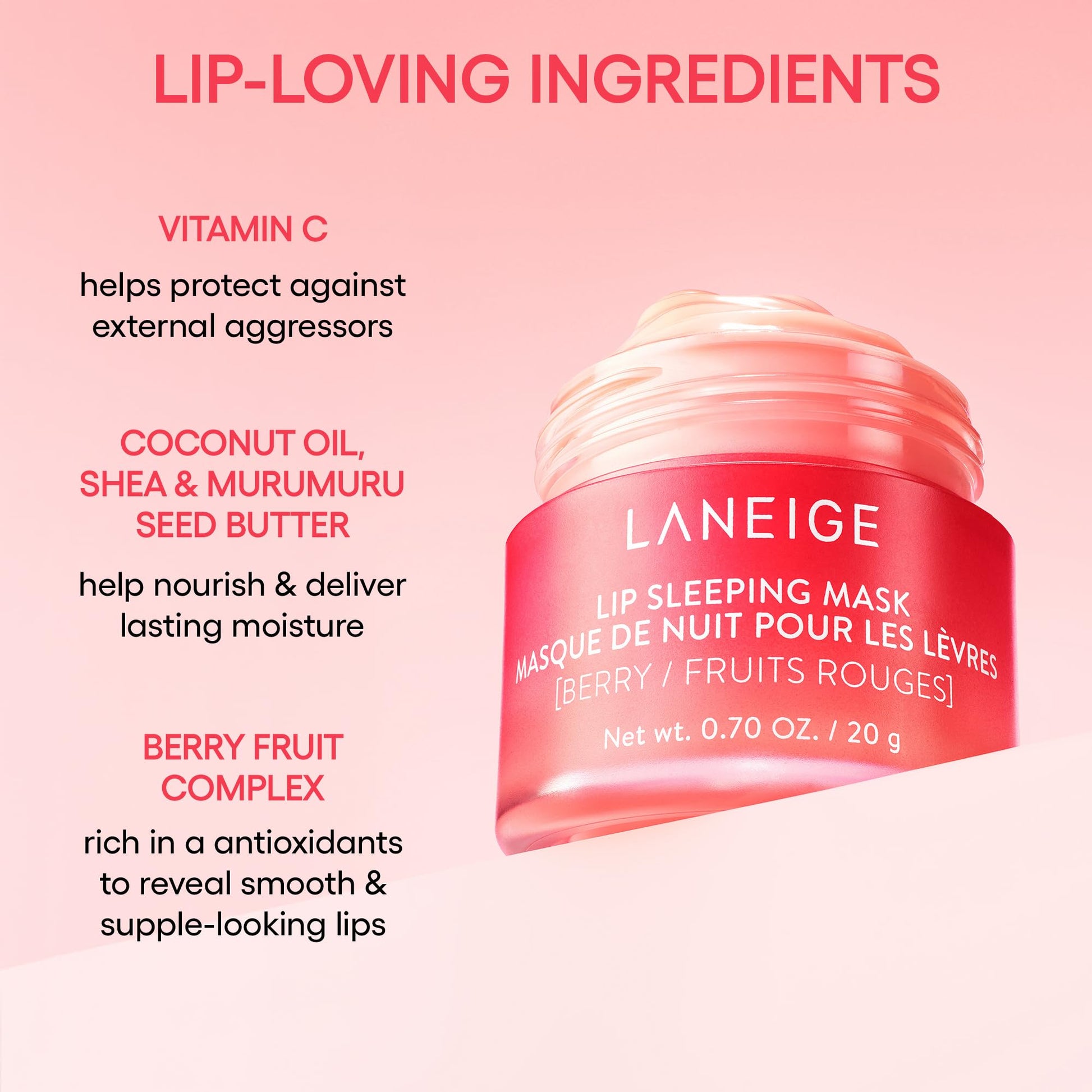 LANEIGE Lip Sleeping Mask, Berry: Nourishing Overnight Lip Treatment with Vitamin C, Shea & Murumuru Butter LANEIGE buy supplements canada