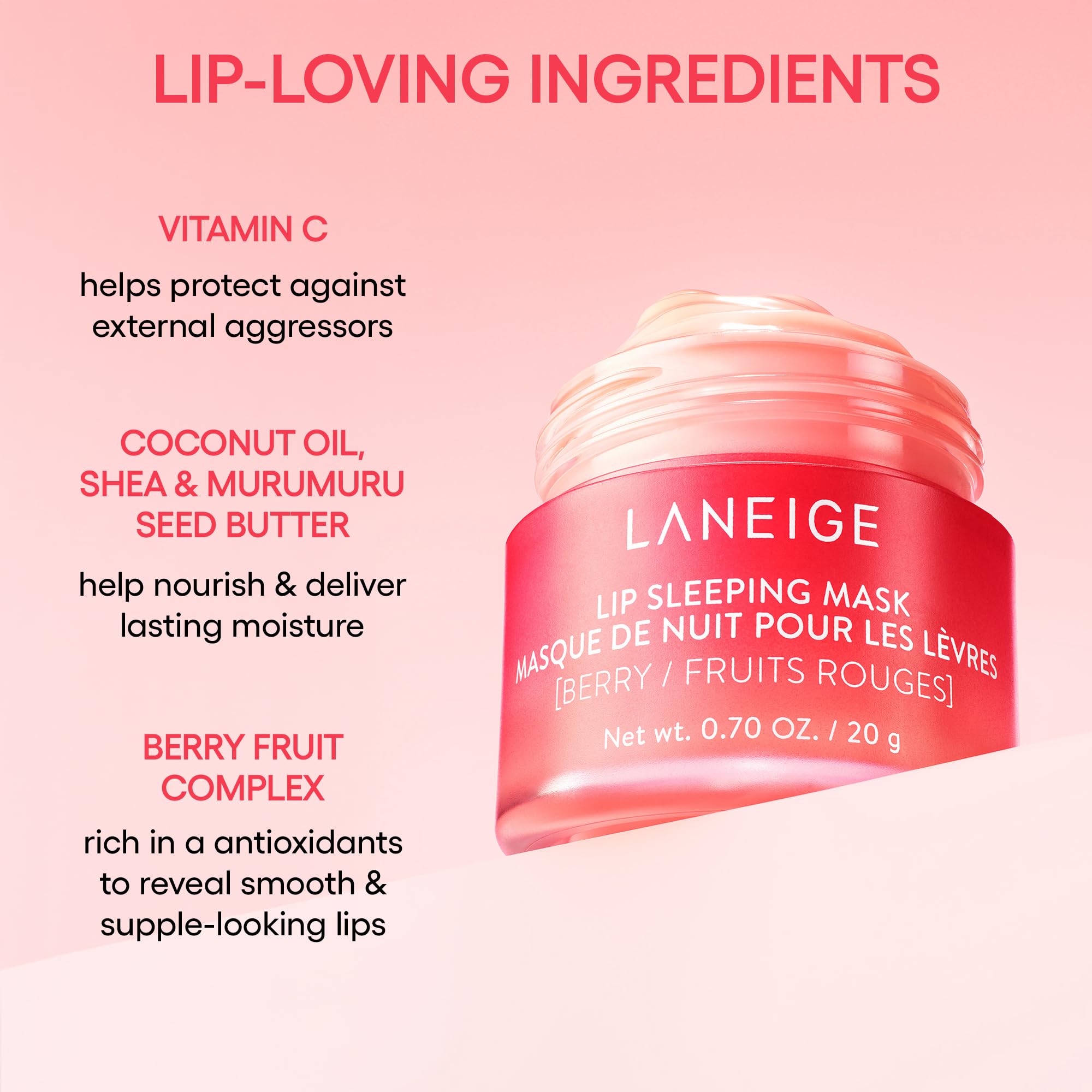 LANEIGE Lip Sleeping Mask, Berry: Nourishing Overnight Lip Treatment with Vitamin C, Shea & Murumuru Butter LANEIGE buy supplements canada