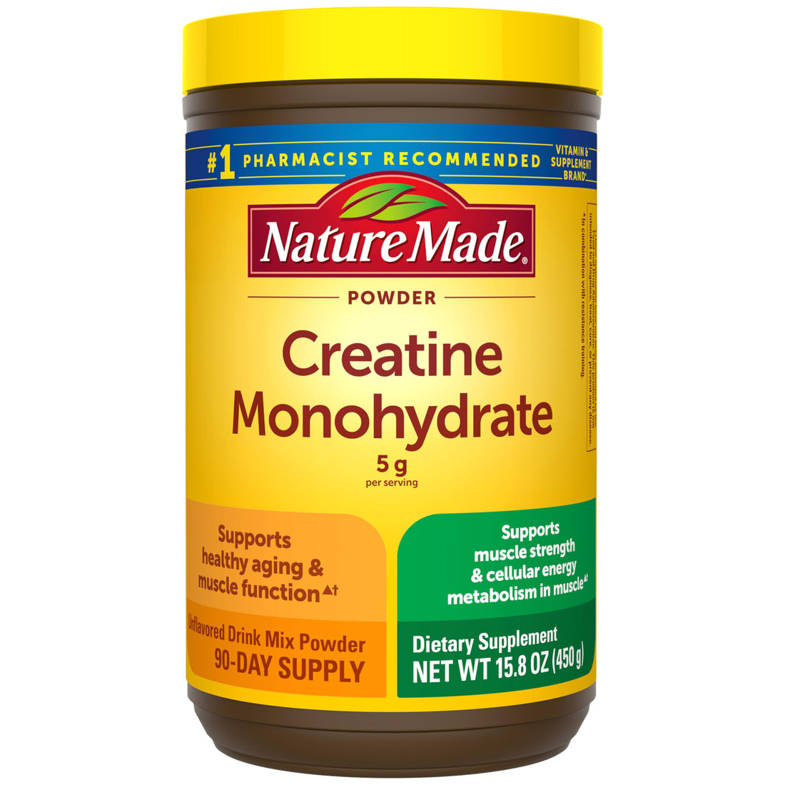 Nature Made Micronized Creatine Monohydrate Powder 5 g per Serving, Unflavored Drink Mix Powder, Muscle Support, 450 g, 90 Day Supply Nature Made buy supplements canada