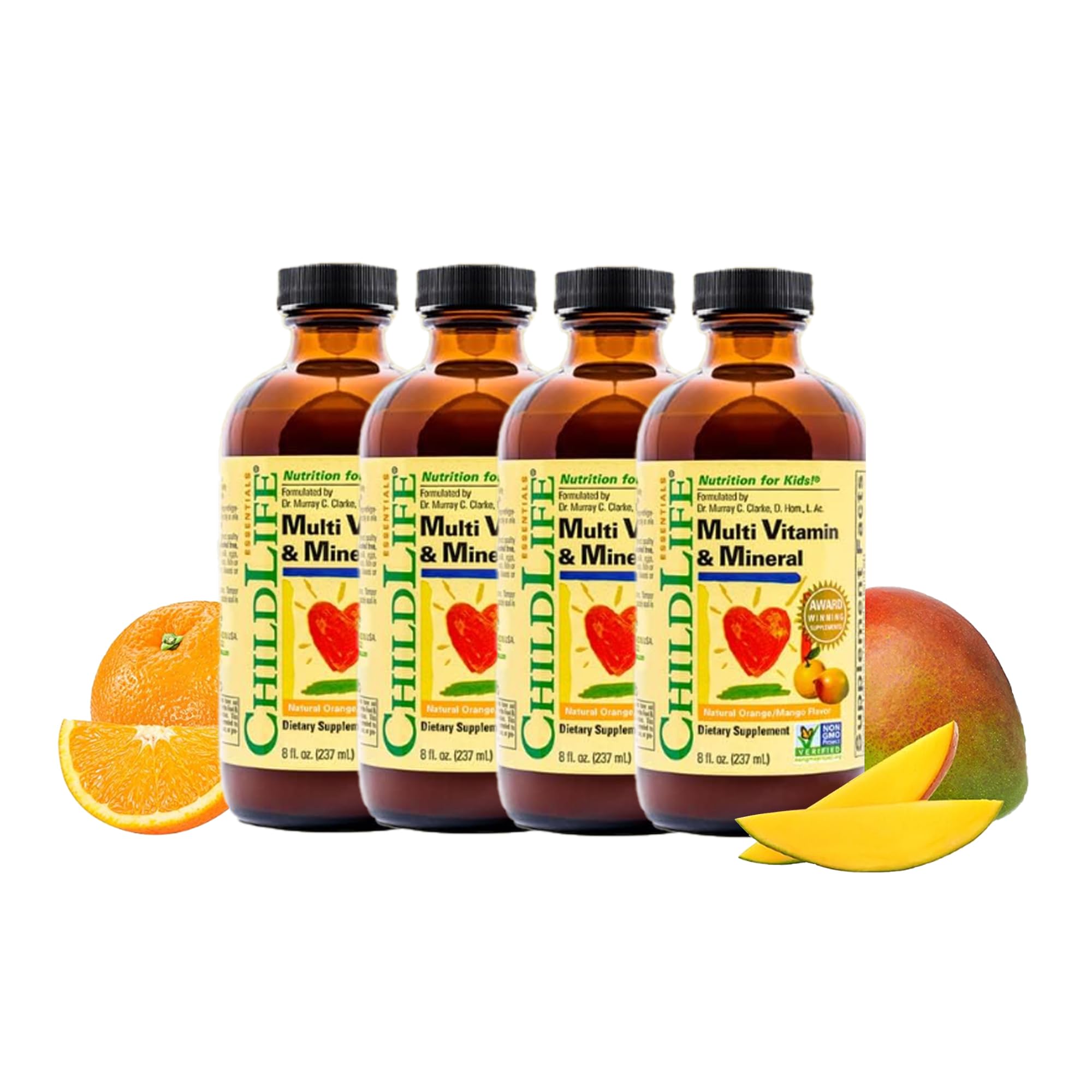 CHILDLIFE ESSENTIALS Kids Multivitamin & Mineral - Kids Vitamins, Liquid Multivitamin for Kids, Toddler Multivitamins, Liquid Vitamins, Baby Multivitamin - Natural Orange & Mango, 8 Fl Oz (Pack of 4) CHILDLIFE ESSENTIALS buy supplements canada
