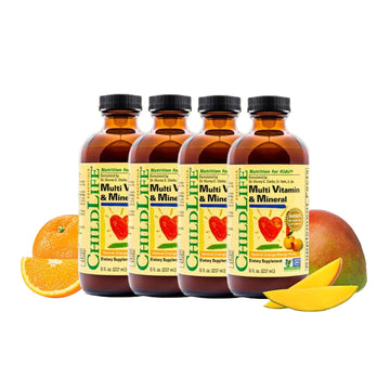 CHILDLIFE ESSENTIALS Kids Multivitamin & Mineral - Kids Vitamins, Liquid Multivitamin for Kids, Toddler Multivitamins, Liquid Vitamins, Baby Multivitamin - Natural Orange & Mango, 8 Fl Oz (Pack of 4) CHILDLIFE ESSENTIALS buy supplements canada