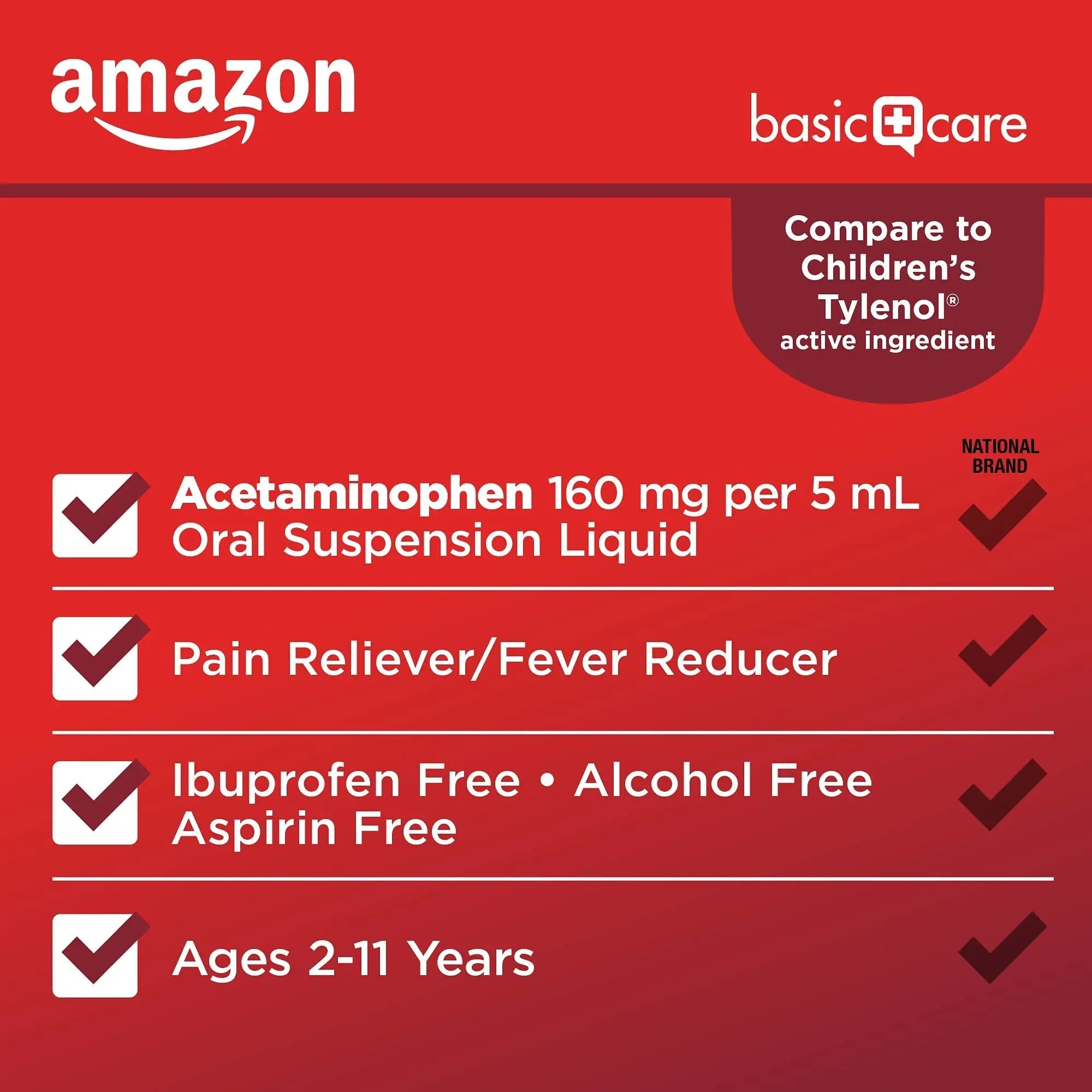 Amazon Basic Care Children's Pain Reliever and Fever Reducer, Acetaminophen 160 mg per 5 ml, Bubblegum Flavor, for Headache and Sore Throat, Ages 2-11 Years, 4 fl oz Amazon Basic Care buy supplements canada