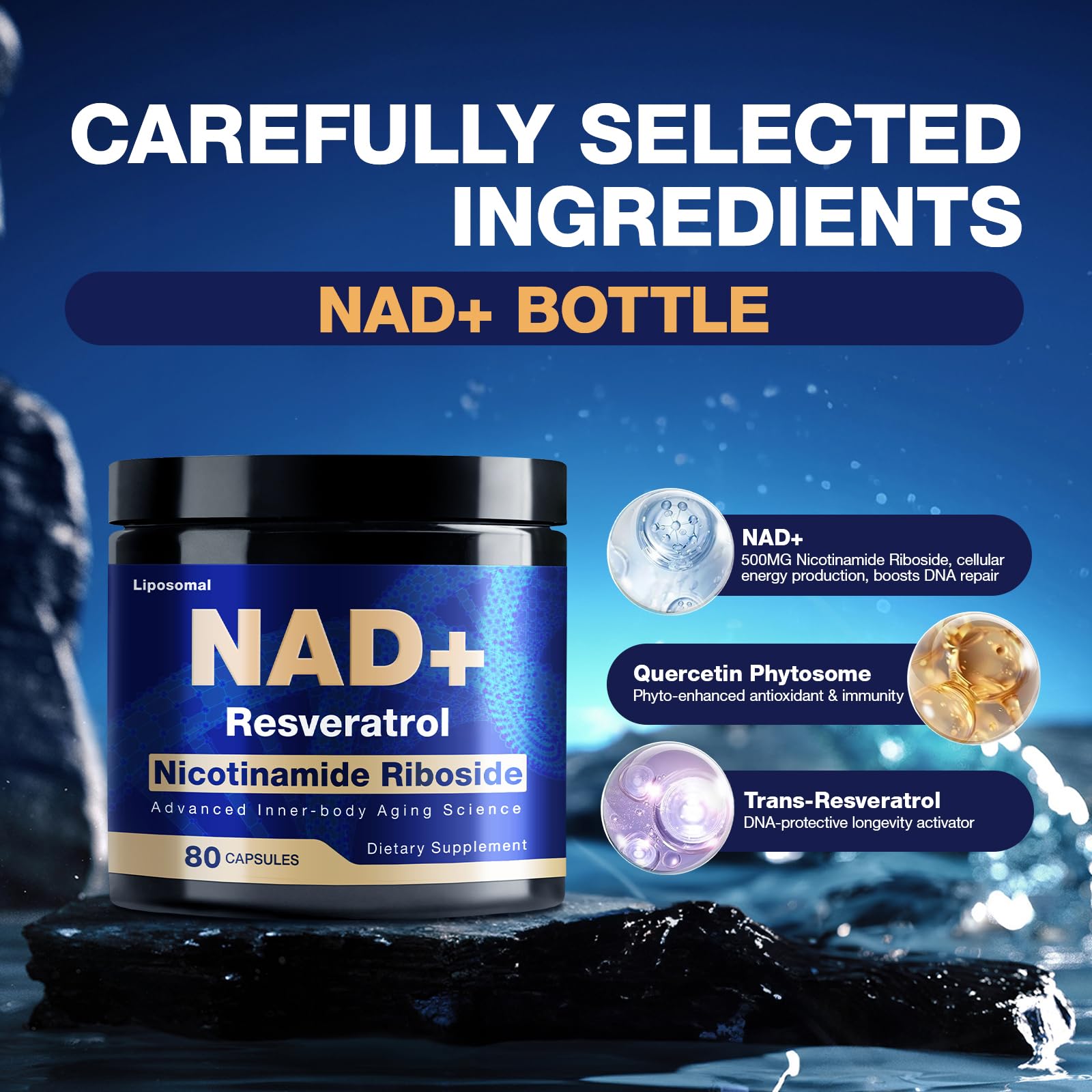 NLMUBR LUCKSIT NAD Supplement - NAD Nicotinamide Riboside Resveratrol 900mg, NAD Supplements for Women & Man, Liposomal NAD+ for Anti Aging & Cell Regenerator, 80 Capsules NLMUBR LUCKSIT buy supplements canada