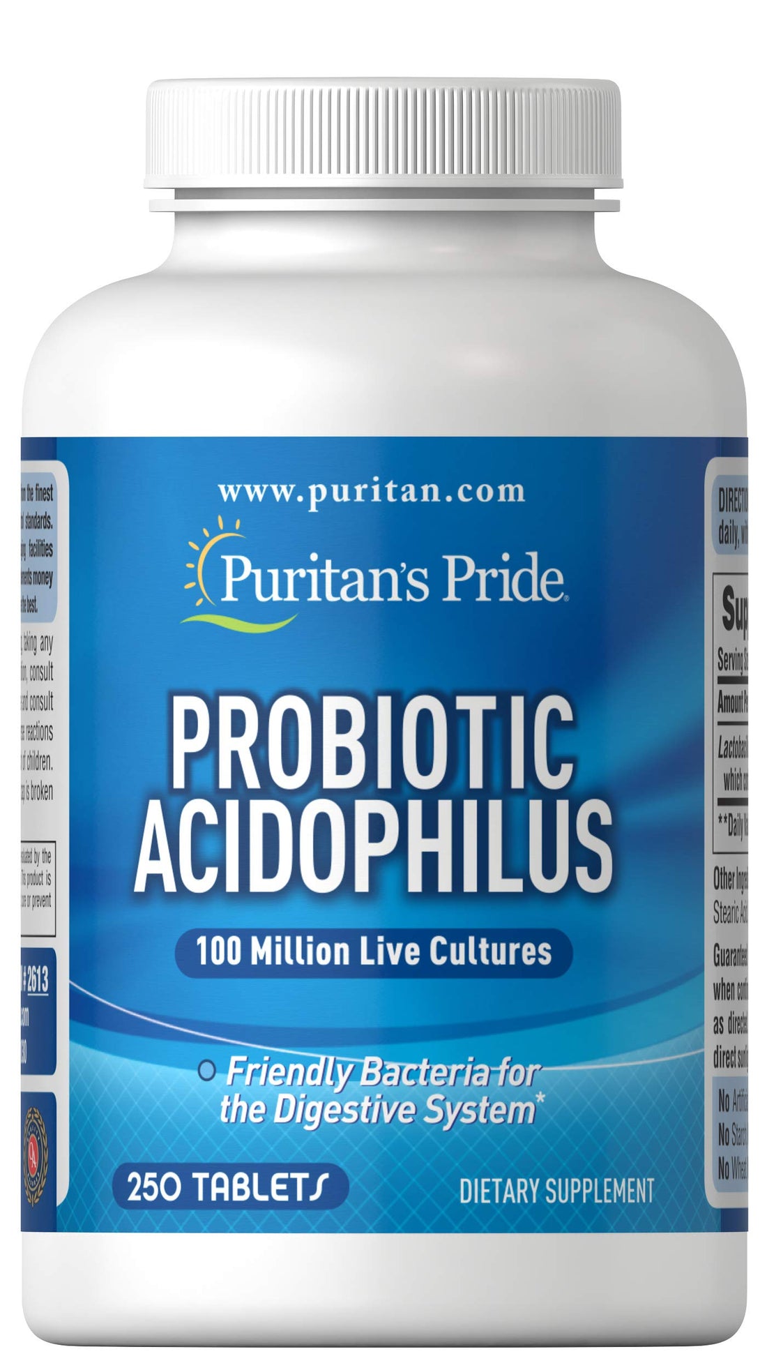 Puritan's Pride Probiotic Supplement, Acidophilus, Capsule, 250 Count(Pack of 1) Puritan's Pride buy supplements canada