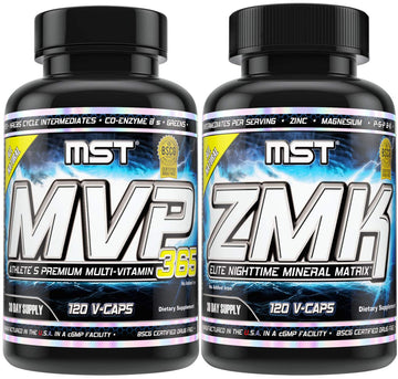 MST Foundation Stack, ZMK Nighttime Multi-Mineral, 120 V-Caps and MVP-365 Premium Multiple Vitamin, 1000iu Vitamin D3, 120 V-Caps, BSCG Certified Drug Free Millennium Sport Technologies MST buy supplements canada