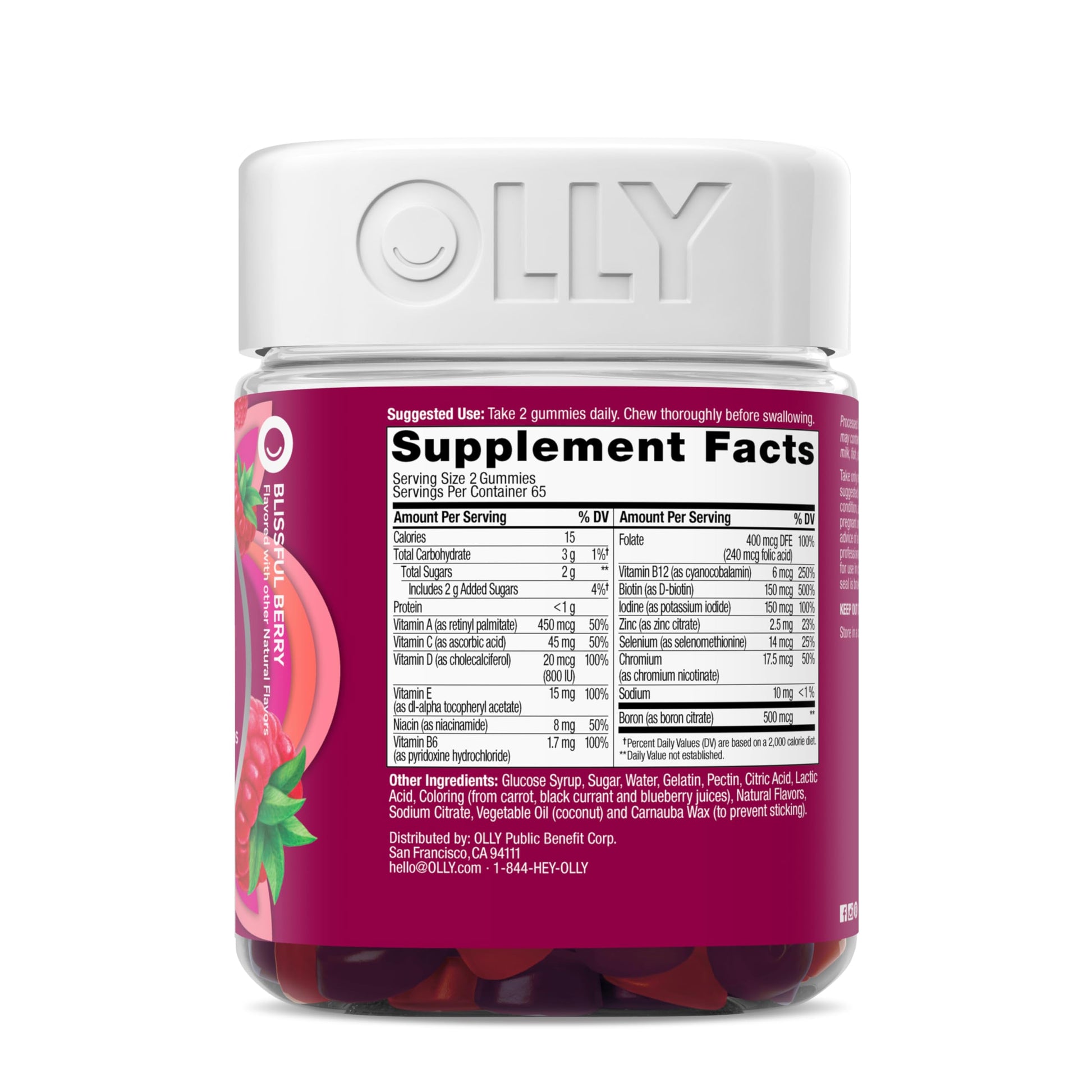 OLLY Women's Daily Multivitamin Gummy, Vitamins A, D, C, E, Biotin, Folic Acid, Adult Chewable Vitamin OLLY buy supplements canada