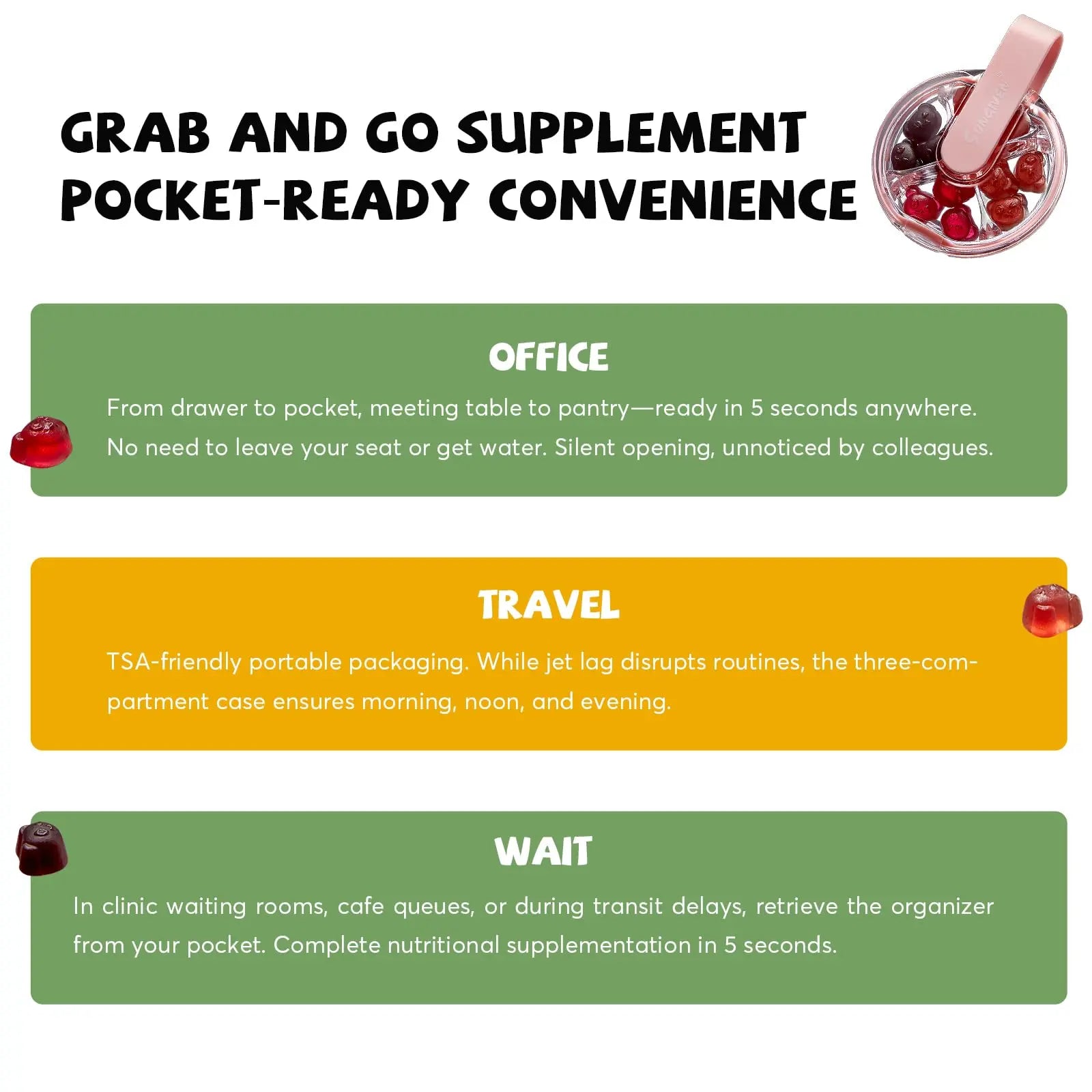 Women's Multivitamin Gummy Pack, 3 Support for Hair Skin Nails Sleep Daily Health, Vitamins A, D, C, E, Biotin, Ashwagandha SUNGIVEN buy supplements canada