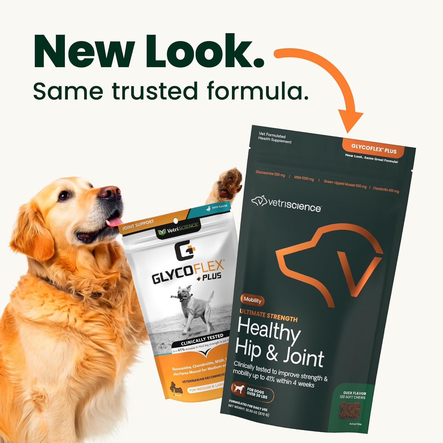 VetriScience Ultimate Strength Healthy Hip & Joint Chews, GlycoFlex Glucosamine, Chondroitin and Green-Lipped Mussel Joint Support Supplement for Dogs, Soothe Joint Discomfort, Duck, 120 Count VETRISCIENCE buy supplements canada