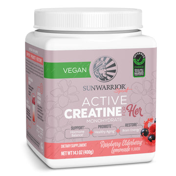 Sunwarrior Creatine for Women Monohydrate Powder Micronized Pre Workout Recovery Supplement Support Muscle Building Strength Training Cognition | Vegan and Easily Mixes 50 Servings, Raspberry Lemonade Sunwarrior buy supplements canada