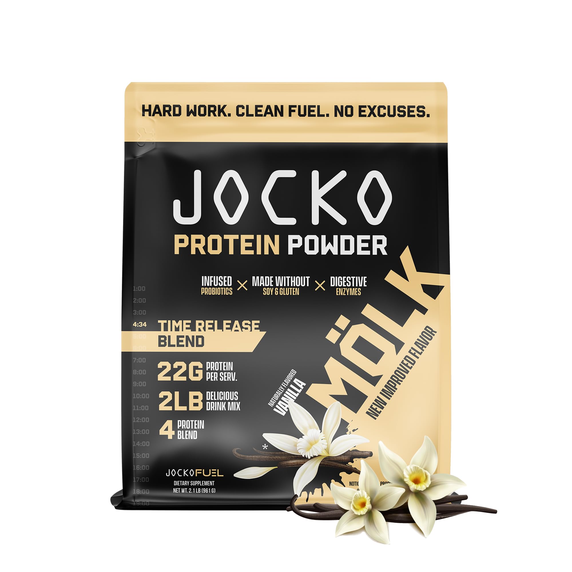 Jocko Mölk Whey Protein Powder (Vanilla) - Keto, Probiotics, Grass Fed, Digestive Enzymes Jocko Fuel buy supplements canada
