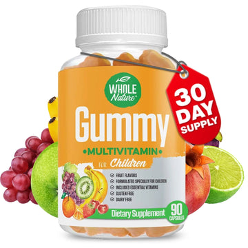 Whole Nature Kids Gummy Multivitamin - Complete Daily Essentials Childrens Vitamins and Minerals for Overall Wellness, 90 Gummies Whole Nature buy supplements canada