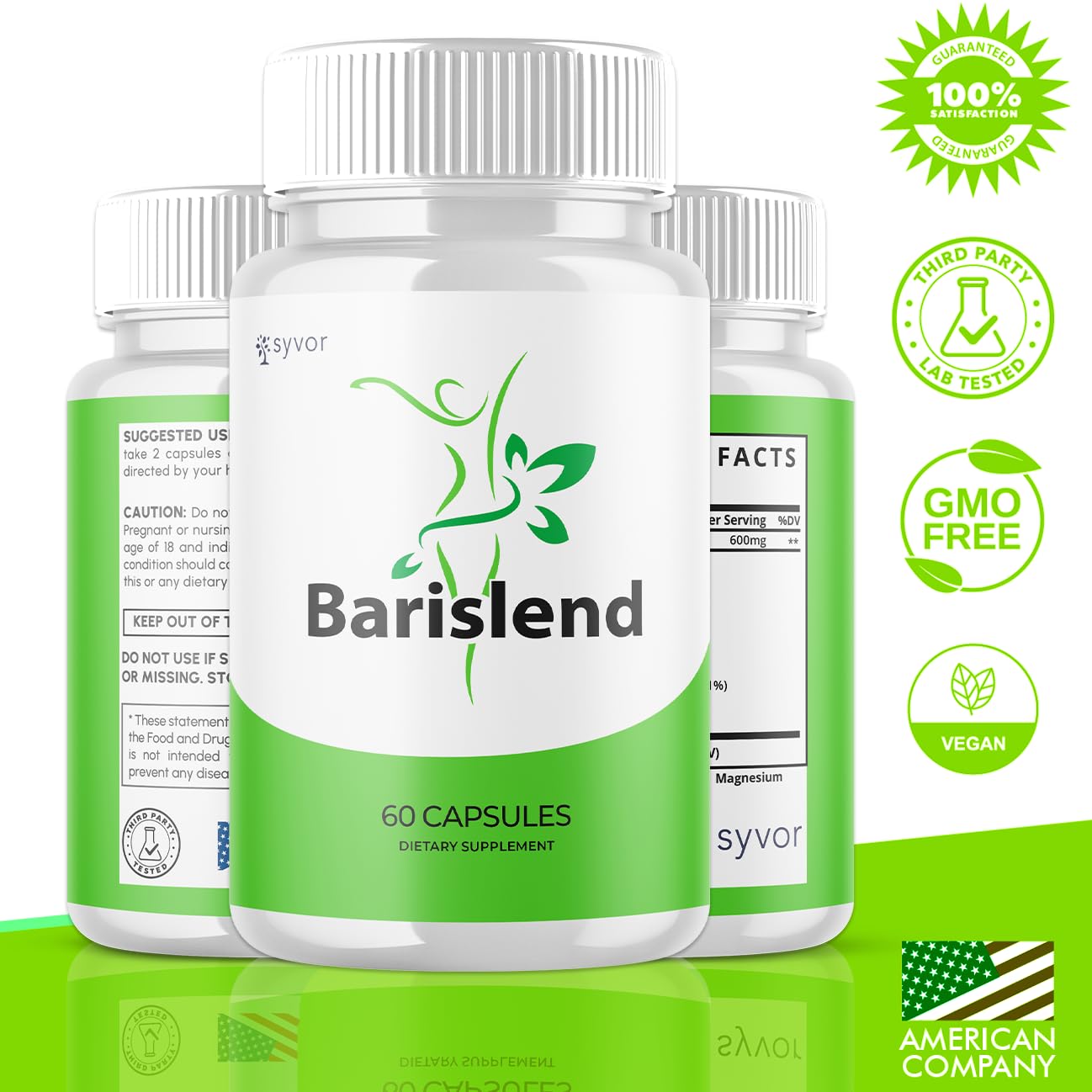 (3 Pack) Barislend Capsules, Official Barislend Pink Salt Pills with All Natural Ingredients, Bari-Slend Advanced Formula Vitamin Pills for Health and Wellness Support for Men and Women (180 Capsules) Syvor buy supplements canada