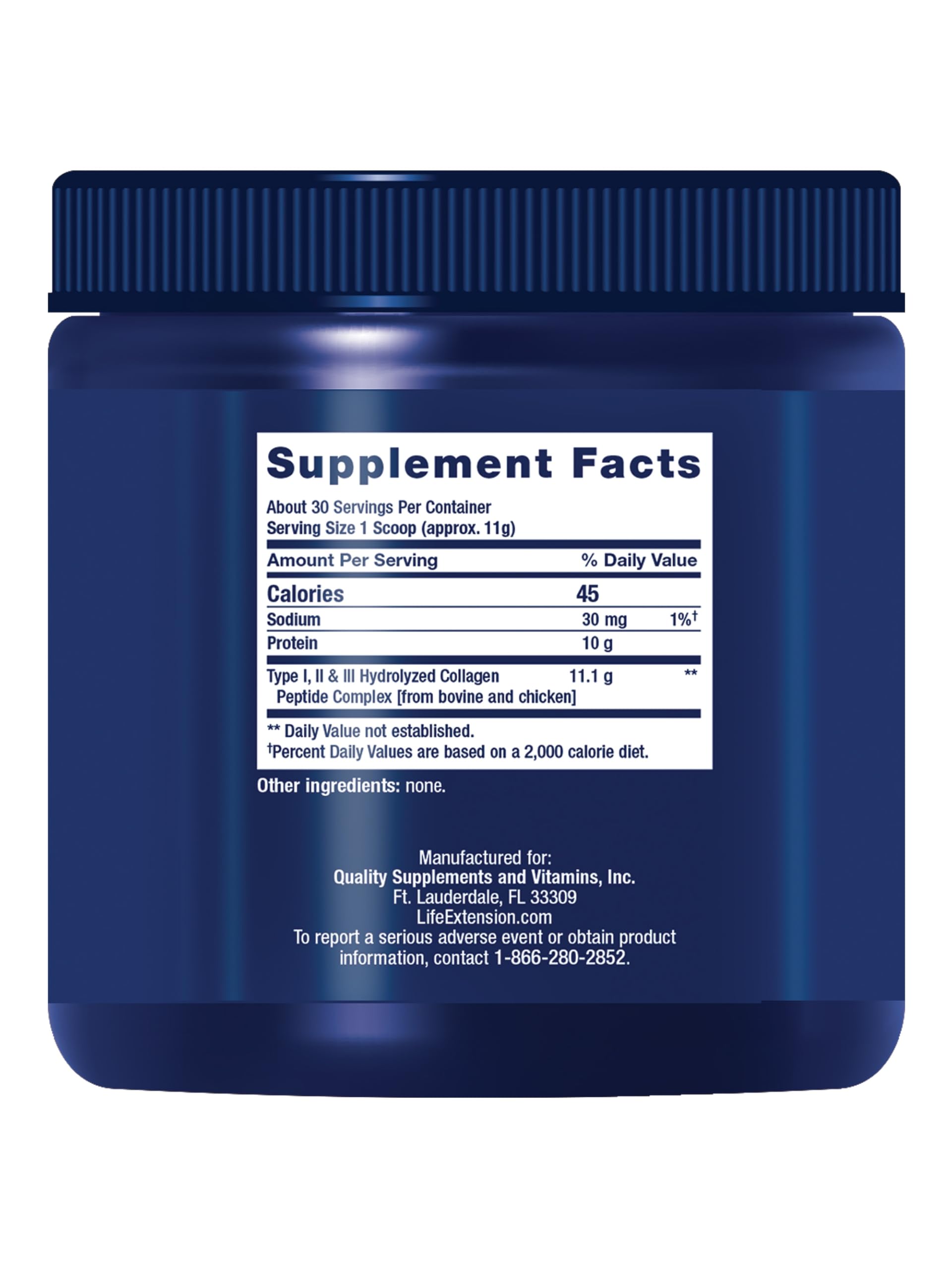 Life Extension Collagen Peptides for Skin & Joints, Collagen Types I, II & III in an Easy-Mix Powder, Gluten Free, Non-GMO, net Weight 343 Grams Life Extension buy supplements canada