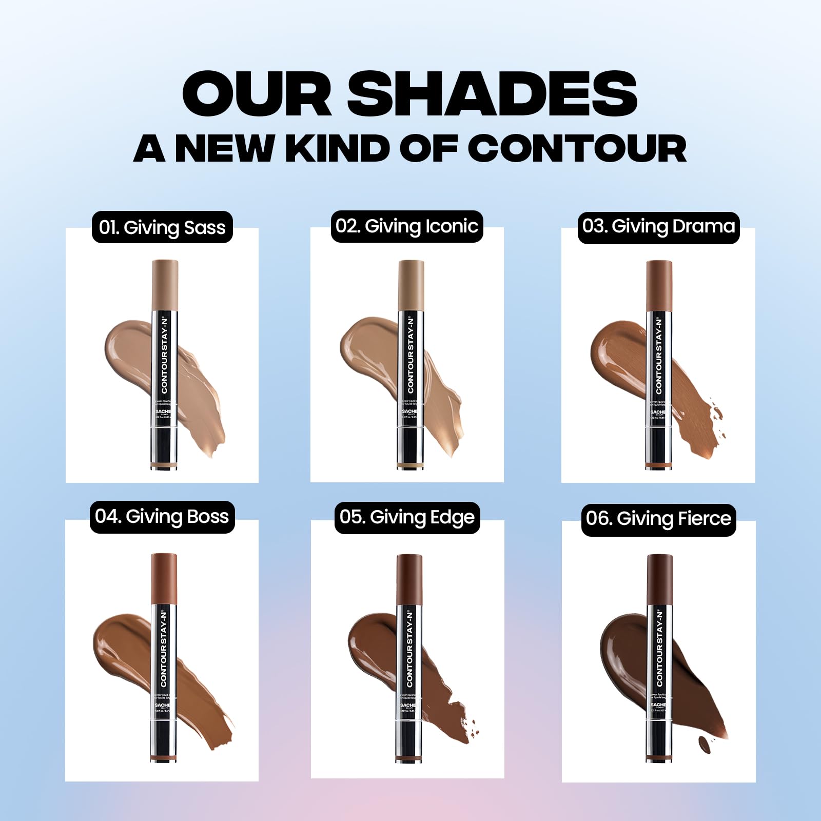 Sacheu Liquid Contour STAY-N Long Wear Cream Contour Makeup — Long Lasting, Blendable, & Lightweight Formula — Vegan & Cruelty-free, Giving Drama Sacheu buy supplements canada