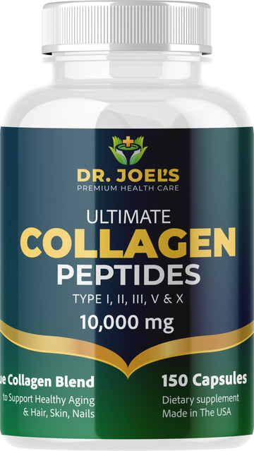 Dr. JOEL'S Multi Collagen Complex for Women and Men - Collagen Peptides Capsules with Biotin - Ultimate Collagen Pills 150 - Type I, II, III, V & X - Made in The USA Dr. JOEL'S buy supplements canada