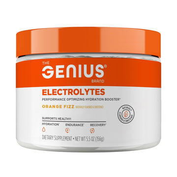 Genius Electrolytes Powder Drink Mix, Orange Fizz, 30 Servings - Natural Hydration Booster & Endurance Supplement with Potassium, Magnesium & Zinc - Sugar Free & No Artificial Sweeteners or Dyes The Genius Brand buy supplements canada