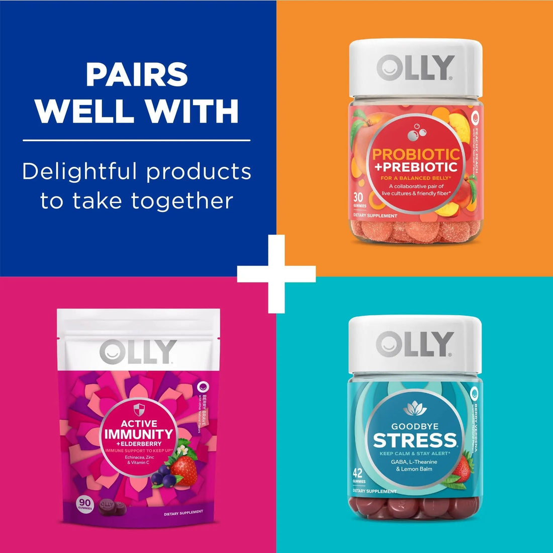 OLLY Laser Focus Gummy, Ginseng, Alpha GPC, B Vitamins, 36 Count & Men's Multivitamin Gummy, Vitamins A C D E B, Zinc, 90 Count OLLY buy supplements canada