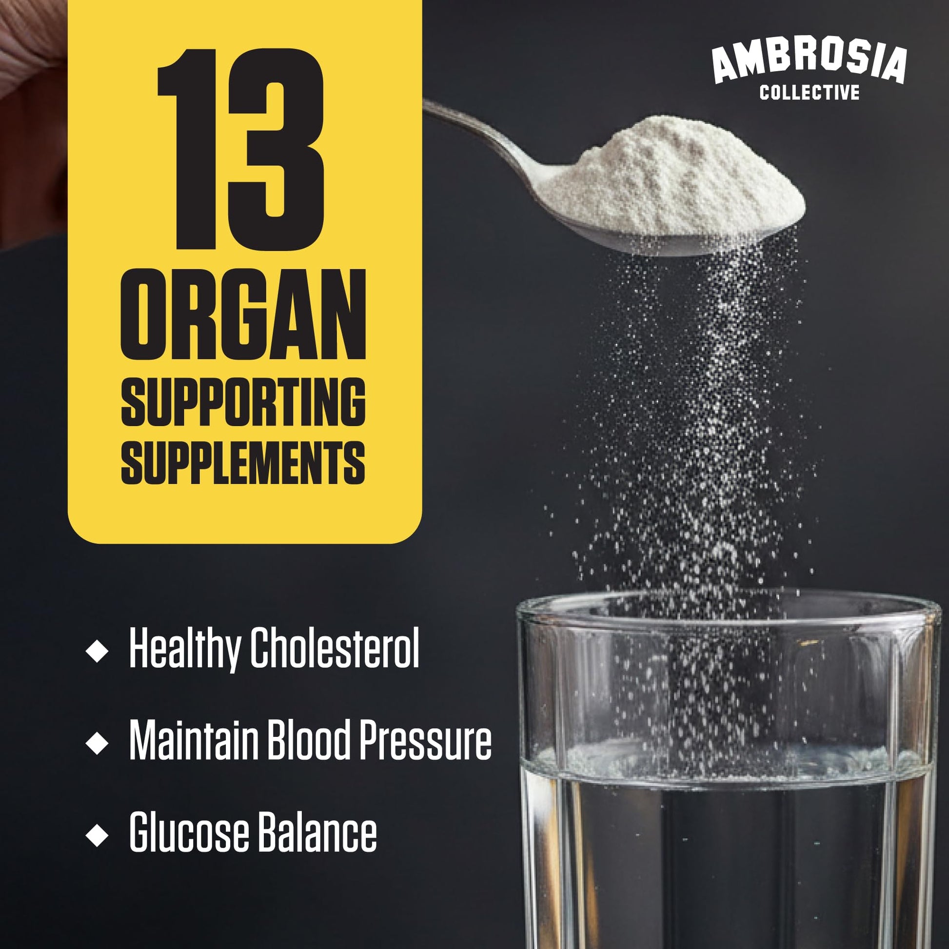 Ambrosia Superfood Organ & Cycle Support Powder | Liver & Kidney Support with Milk Thistle, Red Yeast Rice & CoQ10 | 13 Superfood Ingredients | 30 Servings | Honey Lemon Ambrosia buy supplements canada