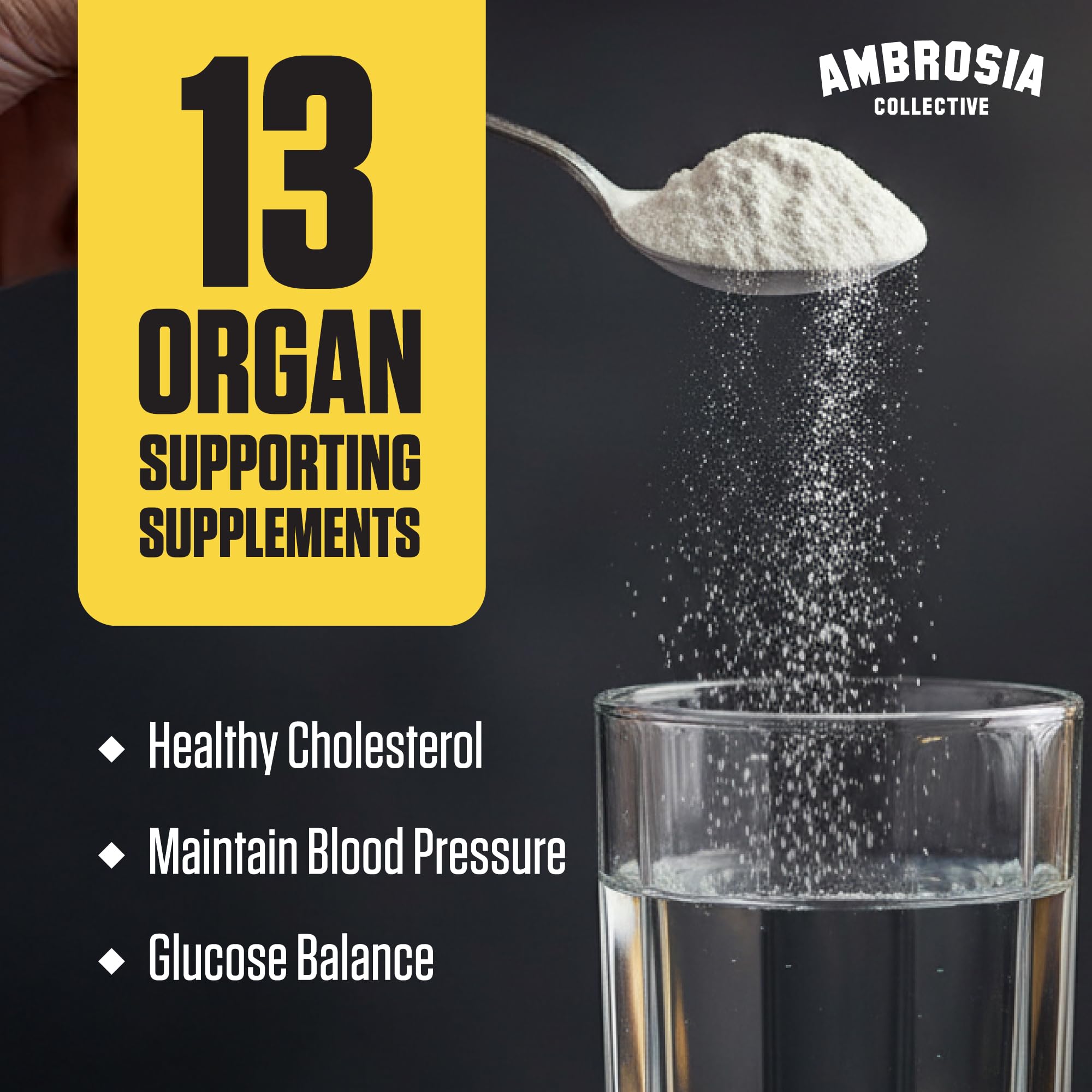 Ambrosia Superfood Organ & Cycle Support Powder | Liver & Kidney Support with Milk Thistle, Red Yeast Rice & CoQ10 | 13 Superfood Ingredients | 30 Servings | Honey Lemon Ambrosia buy supplements canada